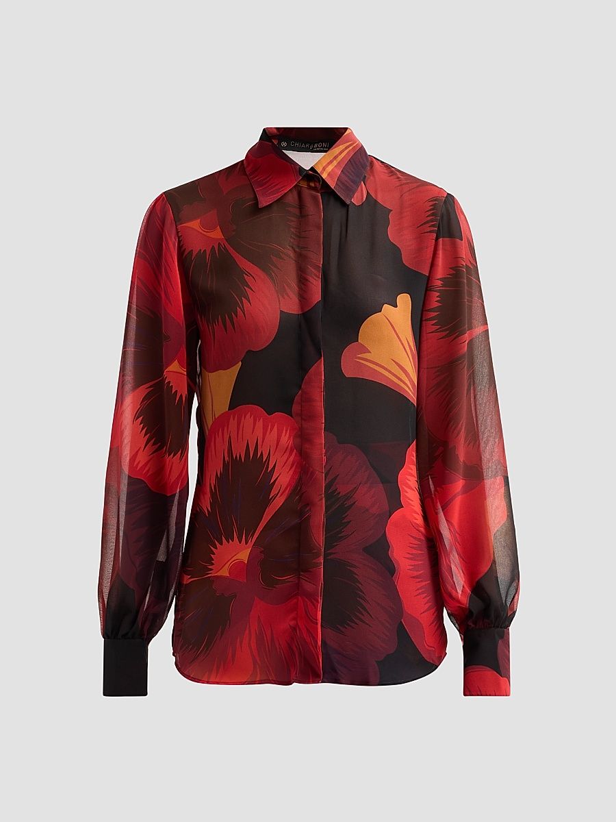 Women's Ajap Floral Georgette Blouse - Josephine Black - Size 2