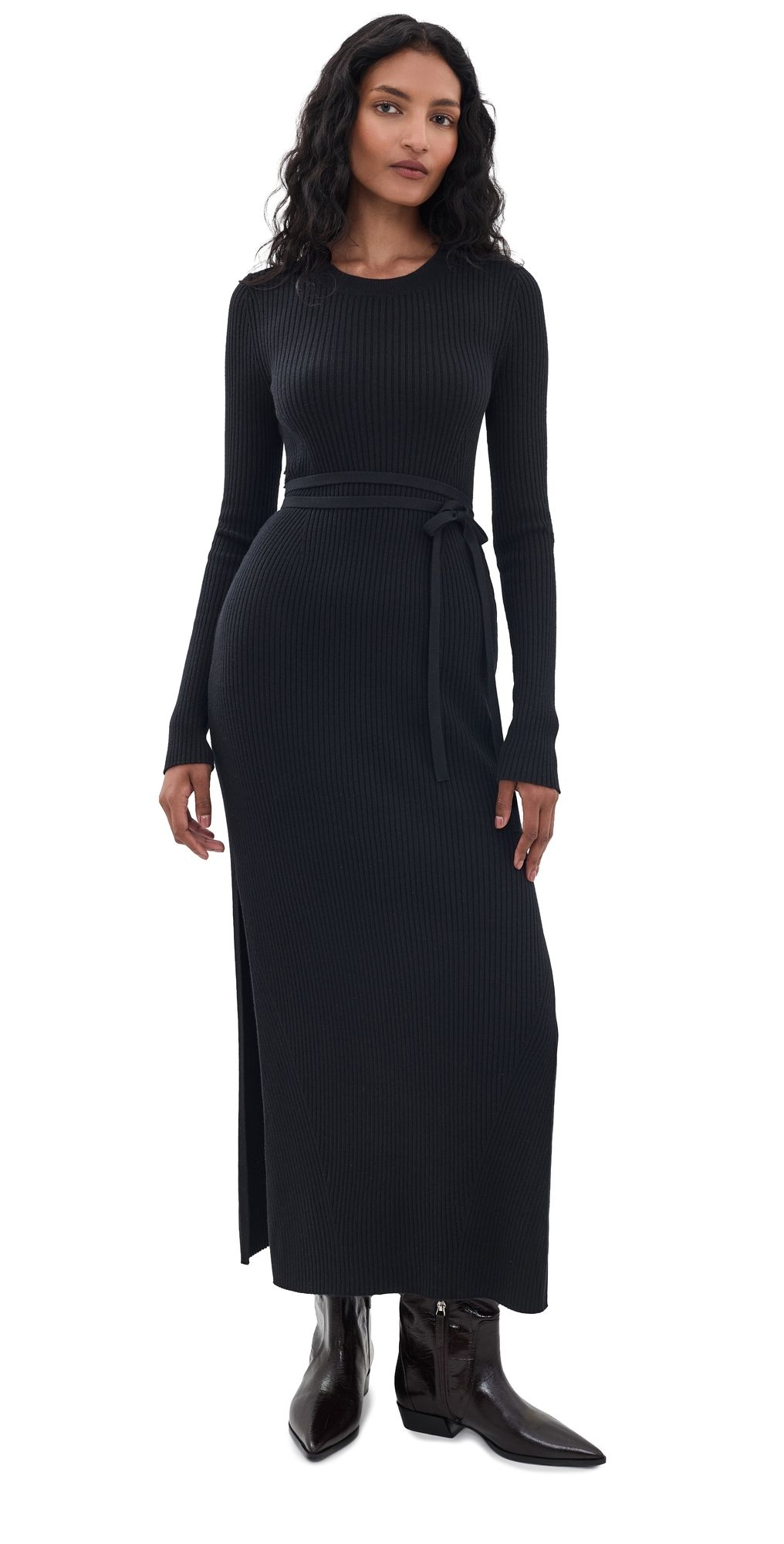 Splendid Georgie Maxi Sweater Dress Black XL