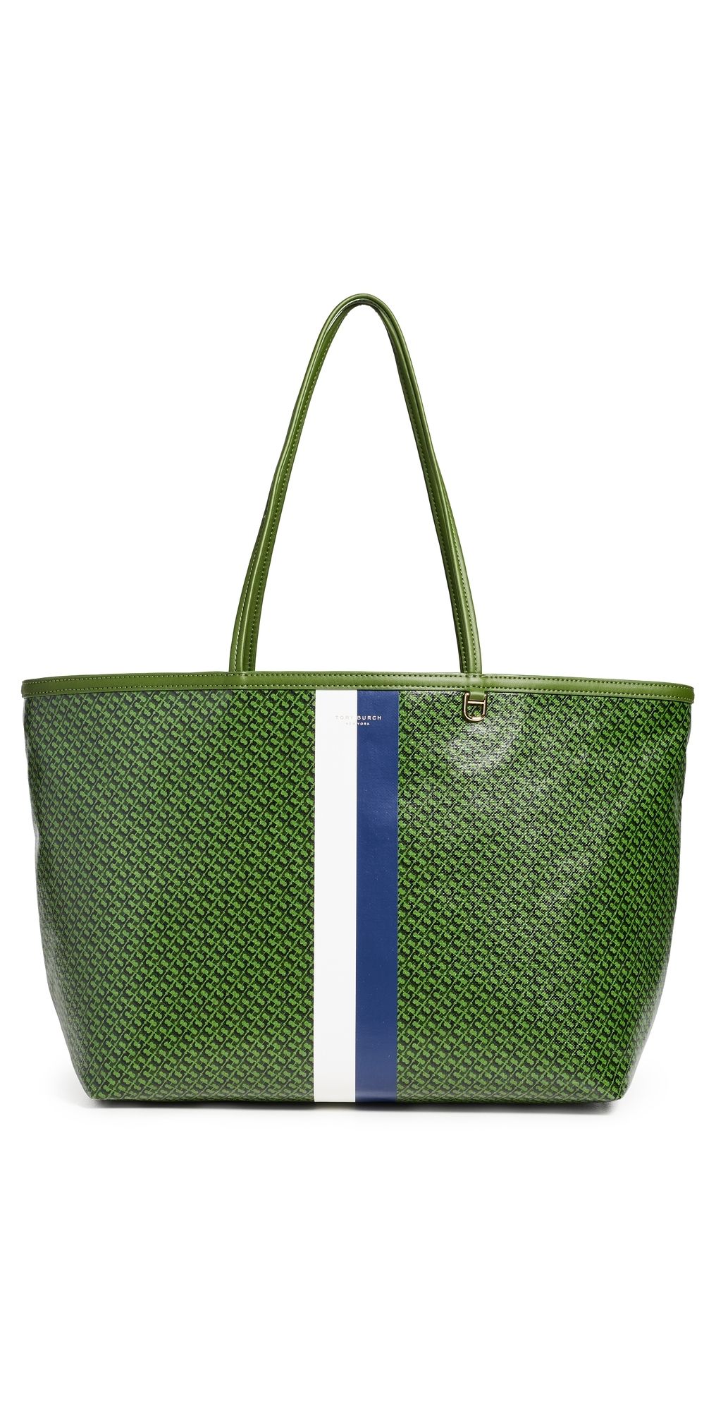 Tory Burch The Racer Tote Green Printed One Size