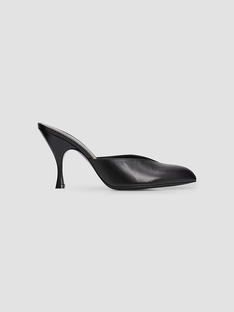 Women's Sitting Pretty 95MM Leather Mules - Vinile Calf Black - Size 11.5