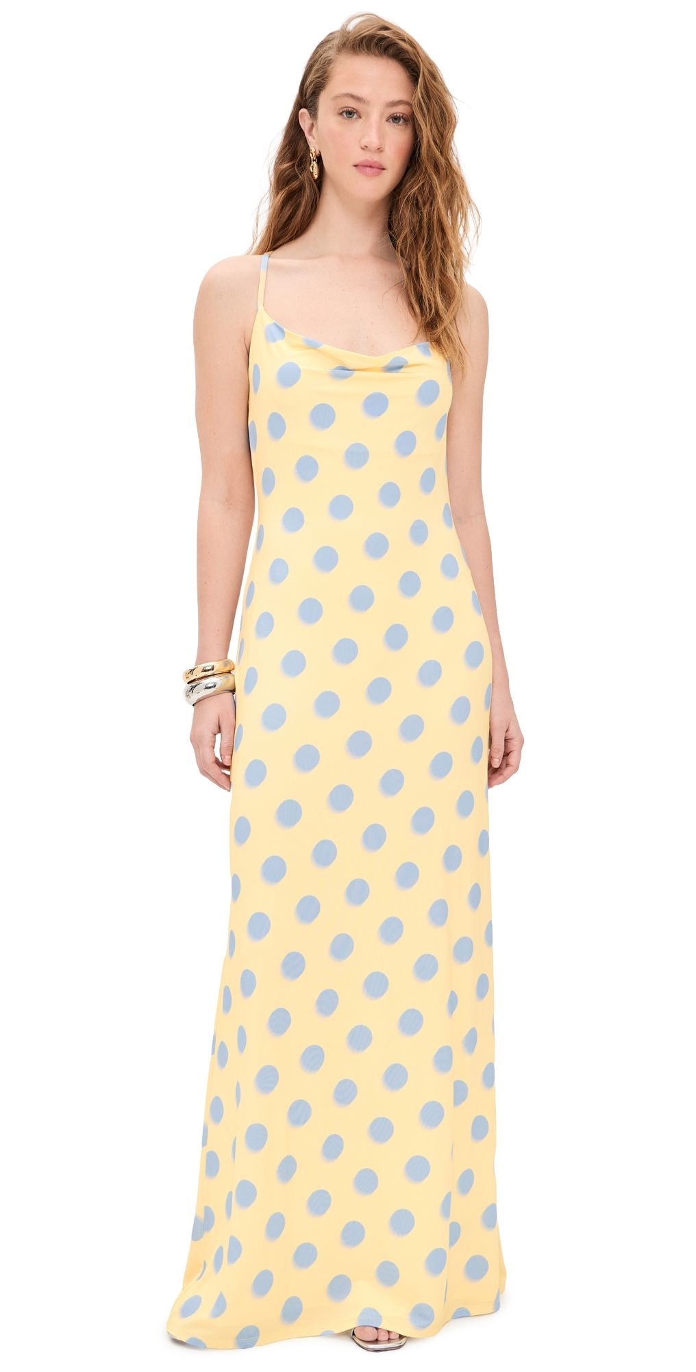 AFRM Kim Dress + Hair Wrap Set Butter Blue Dot XXL