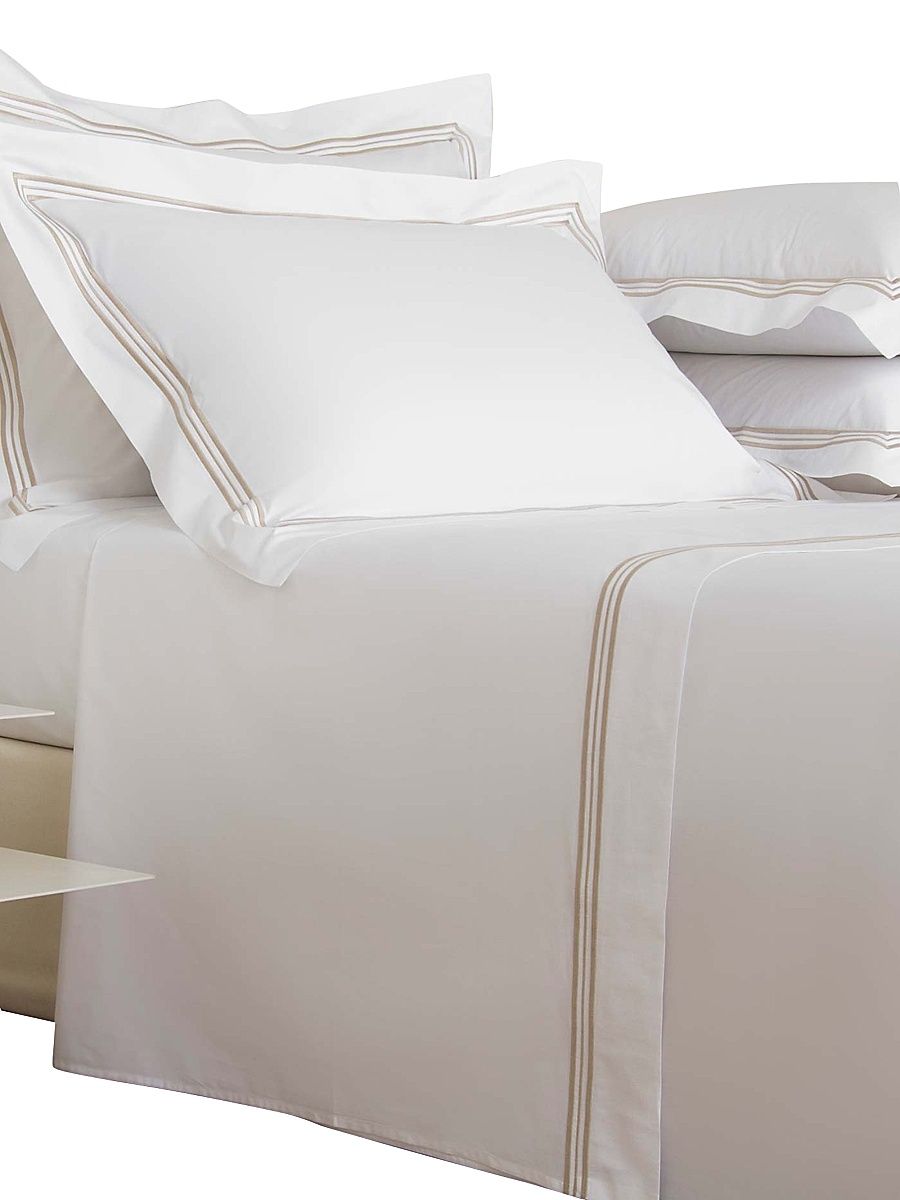 Triplo Popeline 250 Thread Count 4-Piece Sheet Set - White Savage - Size Queen