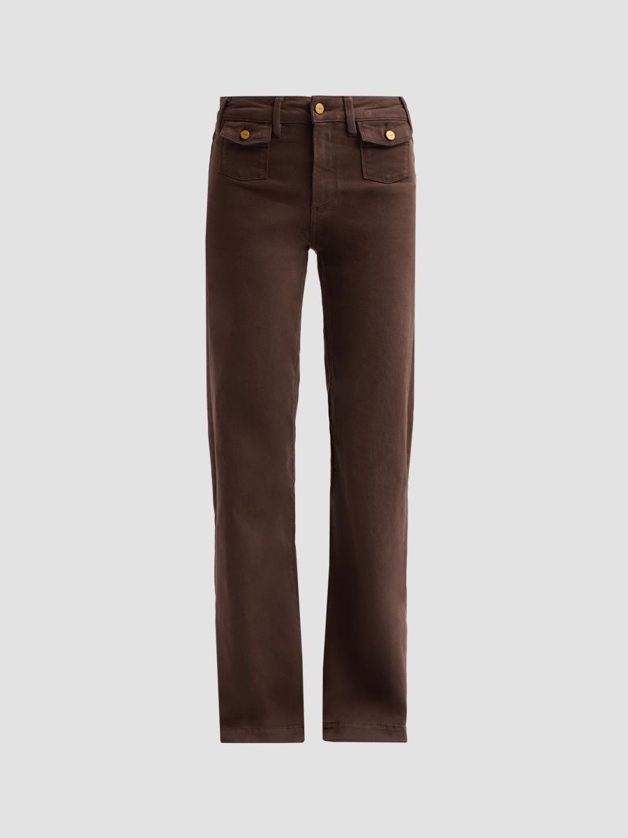 Paige Women's Leenah Mini Patch Pocket Straight-Leg Jeans - Rich Chocolate - Size 32