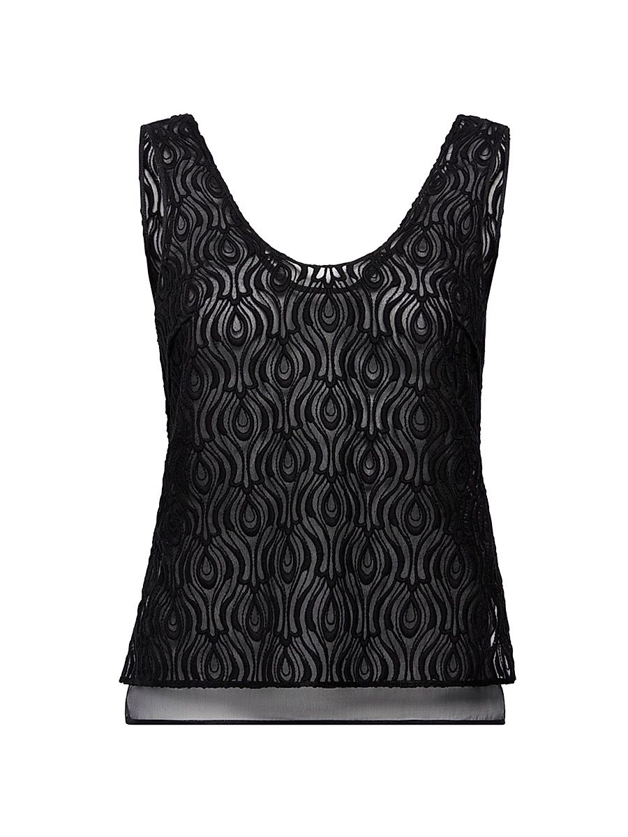 Women's Embroidered Top - Black - Size XL
