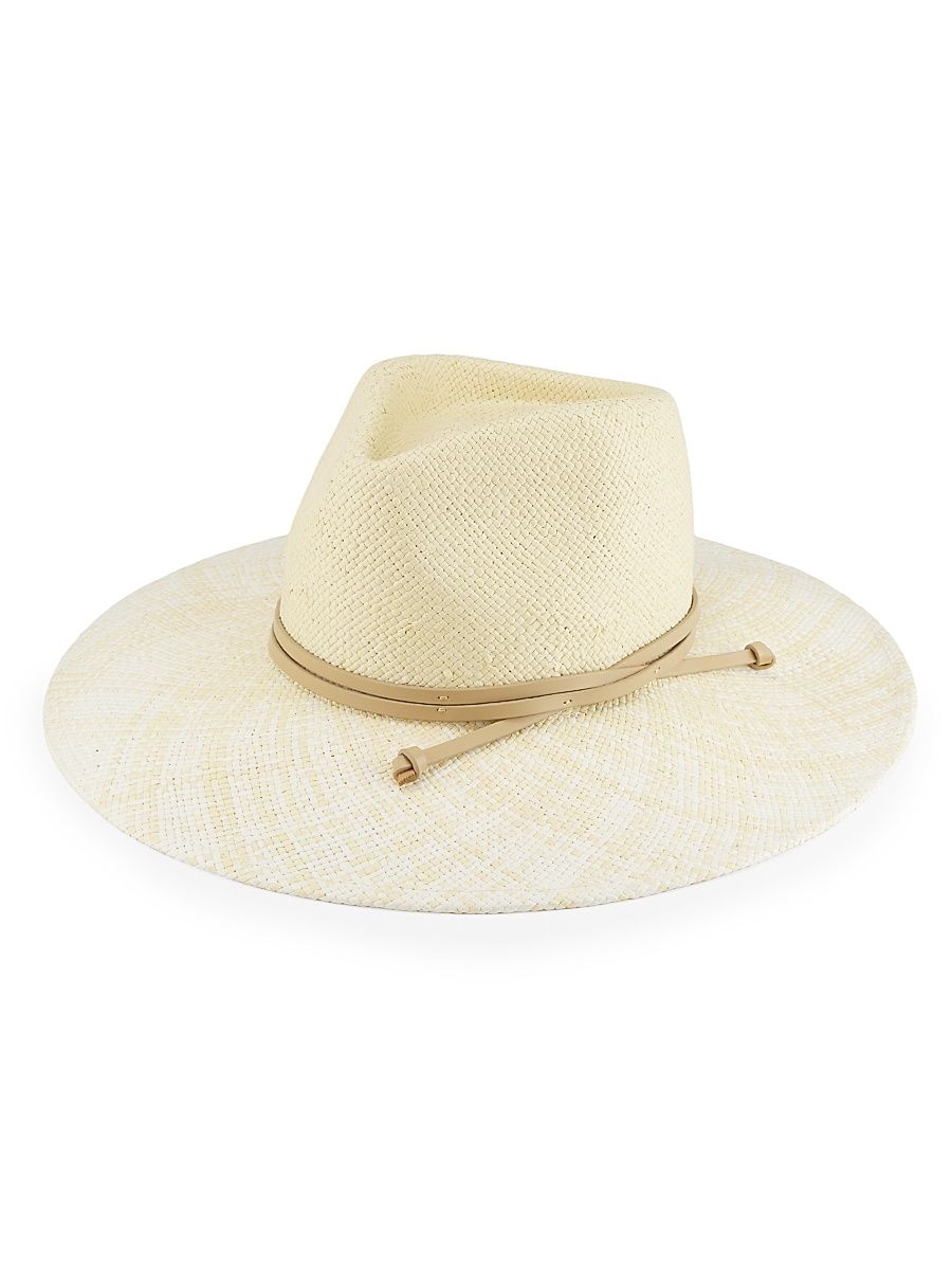 Women's Maya Straw Fedora - Cream Ivory - Size Large