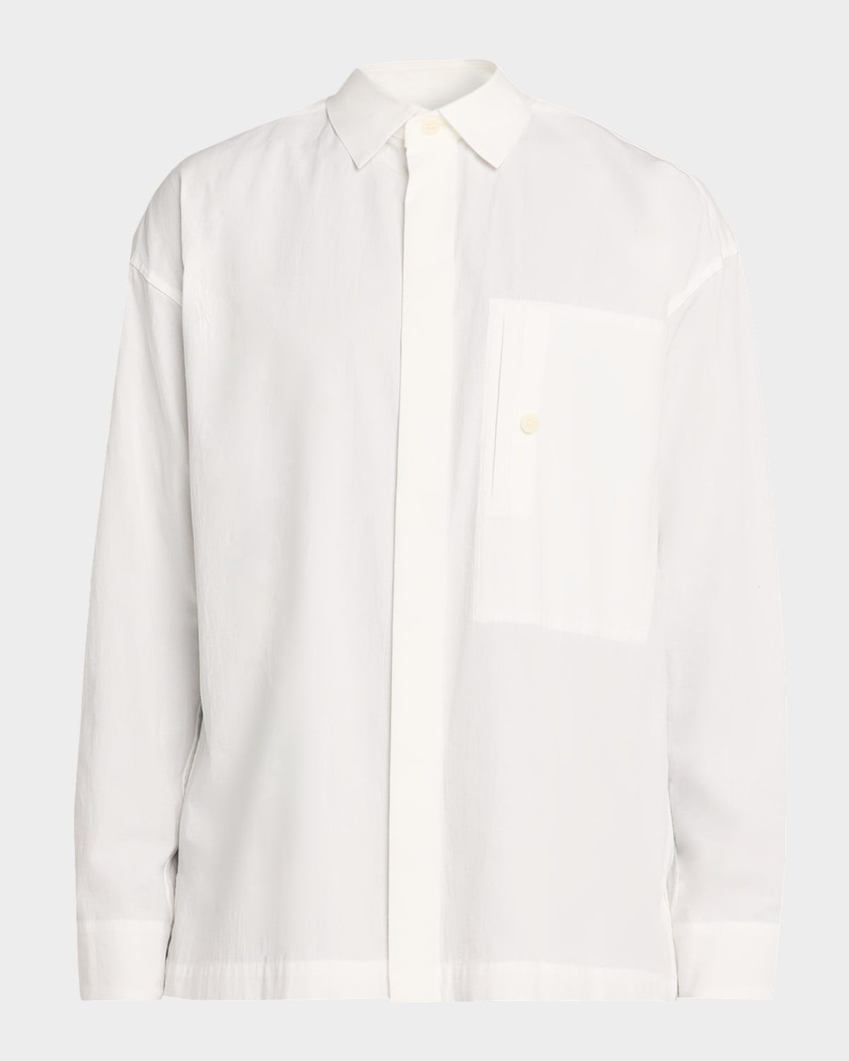 Men & apos;s Cotton and Linen Button-Down Shirt