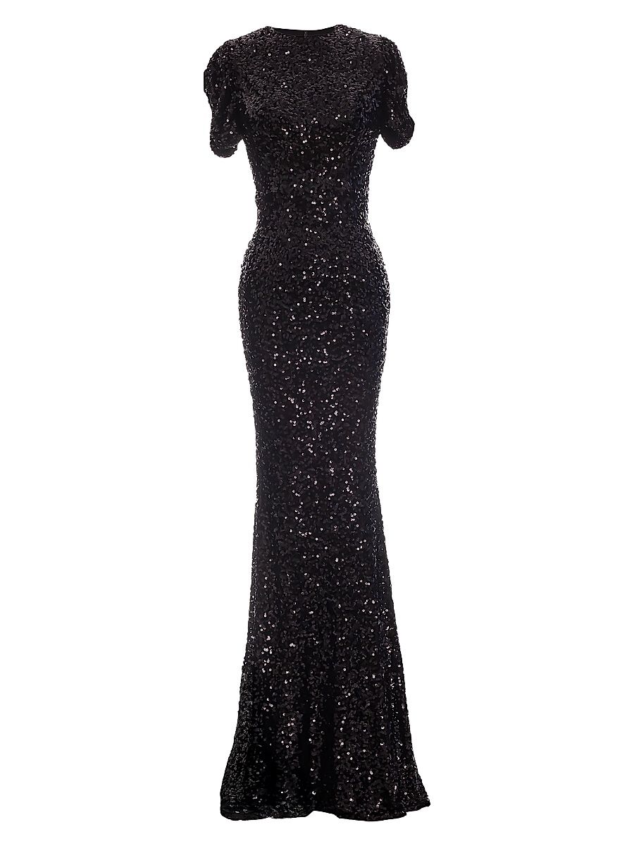 Women's Kenzie Sequin Mermaid Gown - Black - Size XXL