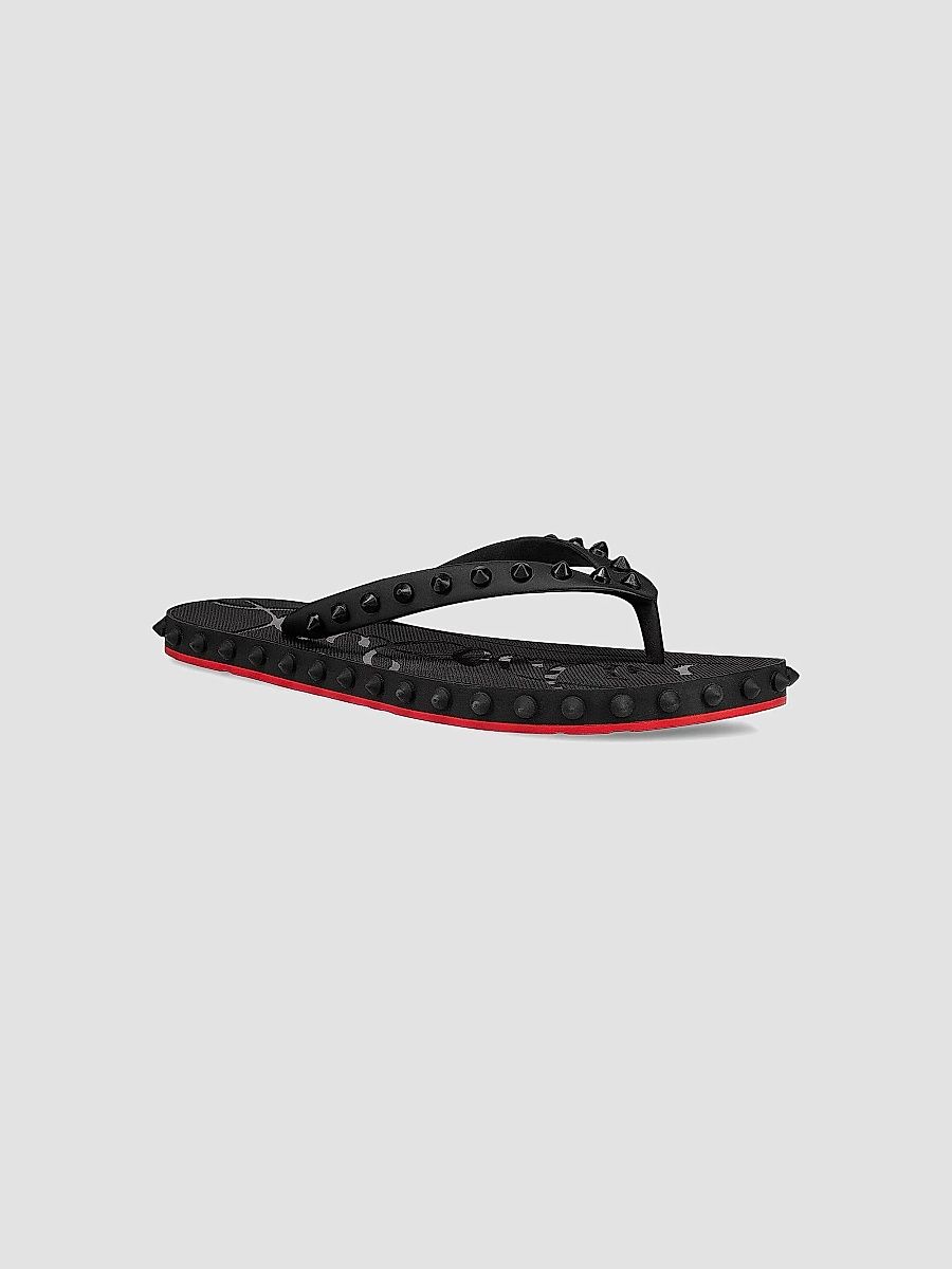 Christian Louboutin Women's Super Loubi Flip Flops - Black - Size 12