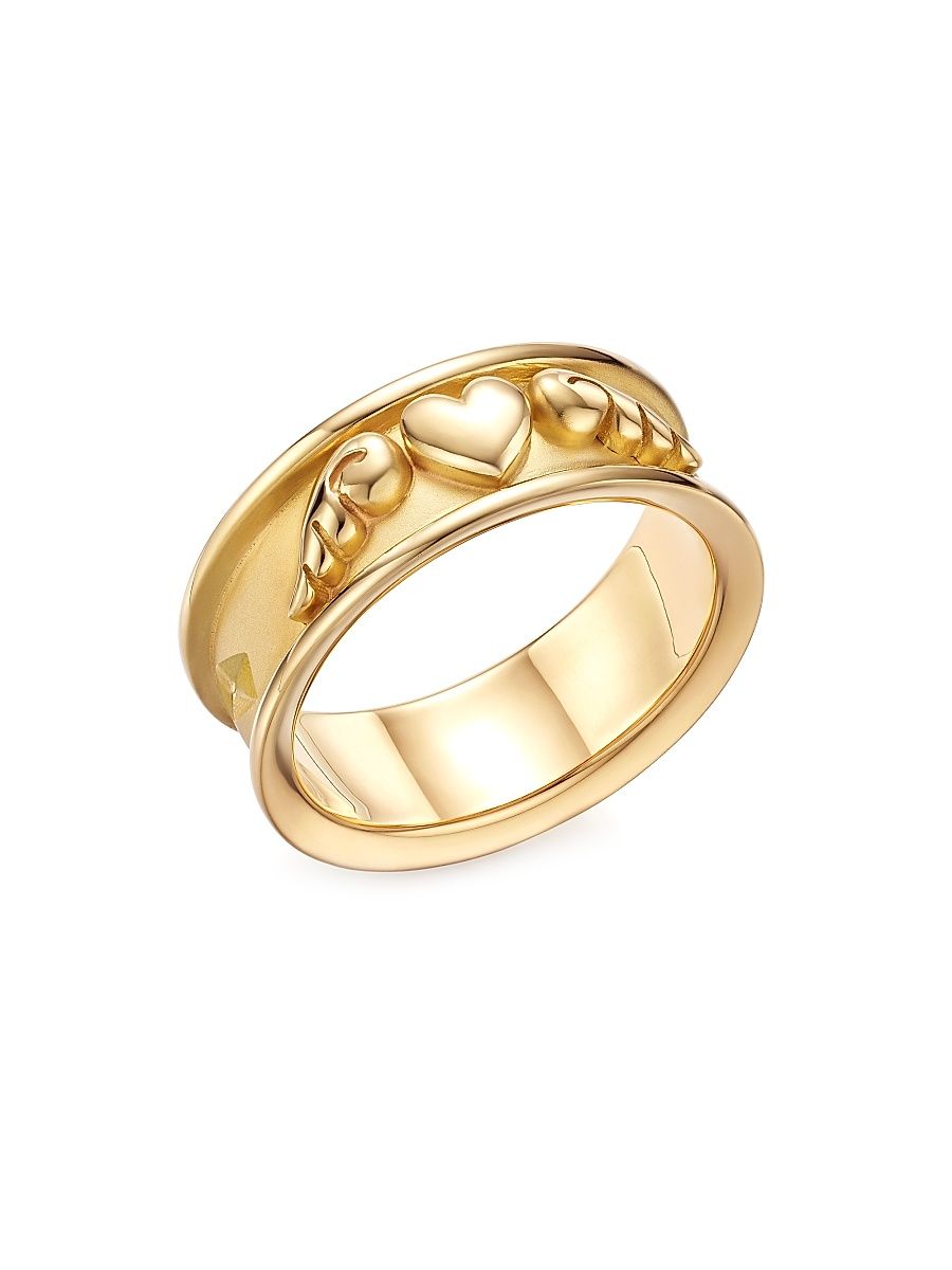 Women's Florence86 18K Yellow Gold Winged Heart Ring - Yellow Gold - Size 6.5