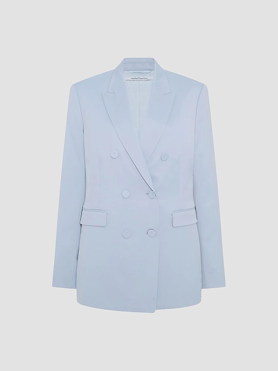 Women's Double Breasted Jacket - Sky - Size 0