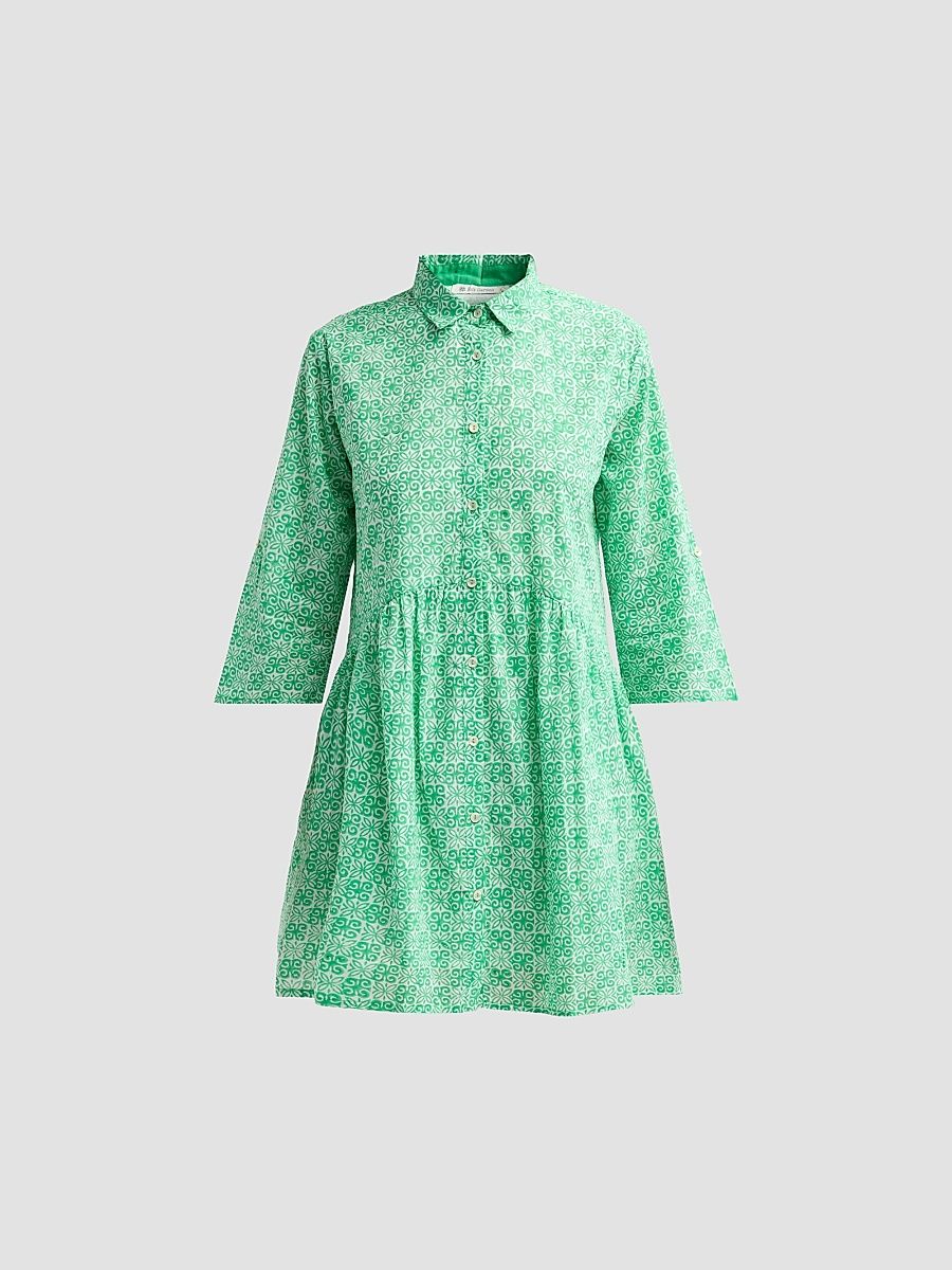 Women's Deauville Cotton Shirtdress - Green - Size XS
