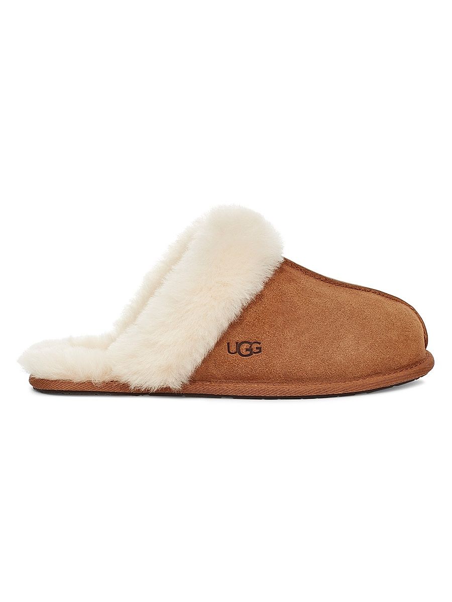 Women's Scuffette II Suede Sheepskin Slippers - Chestnut - Size 7