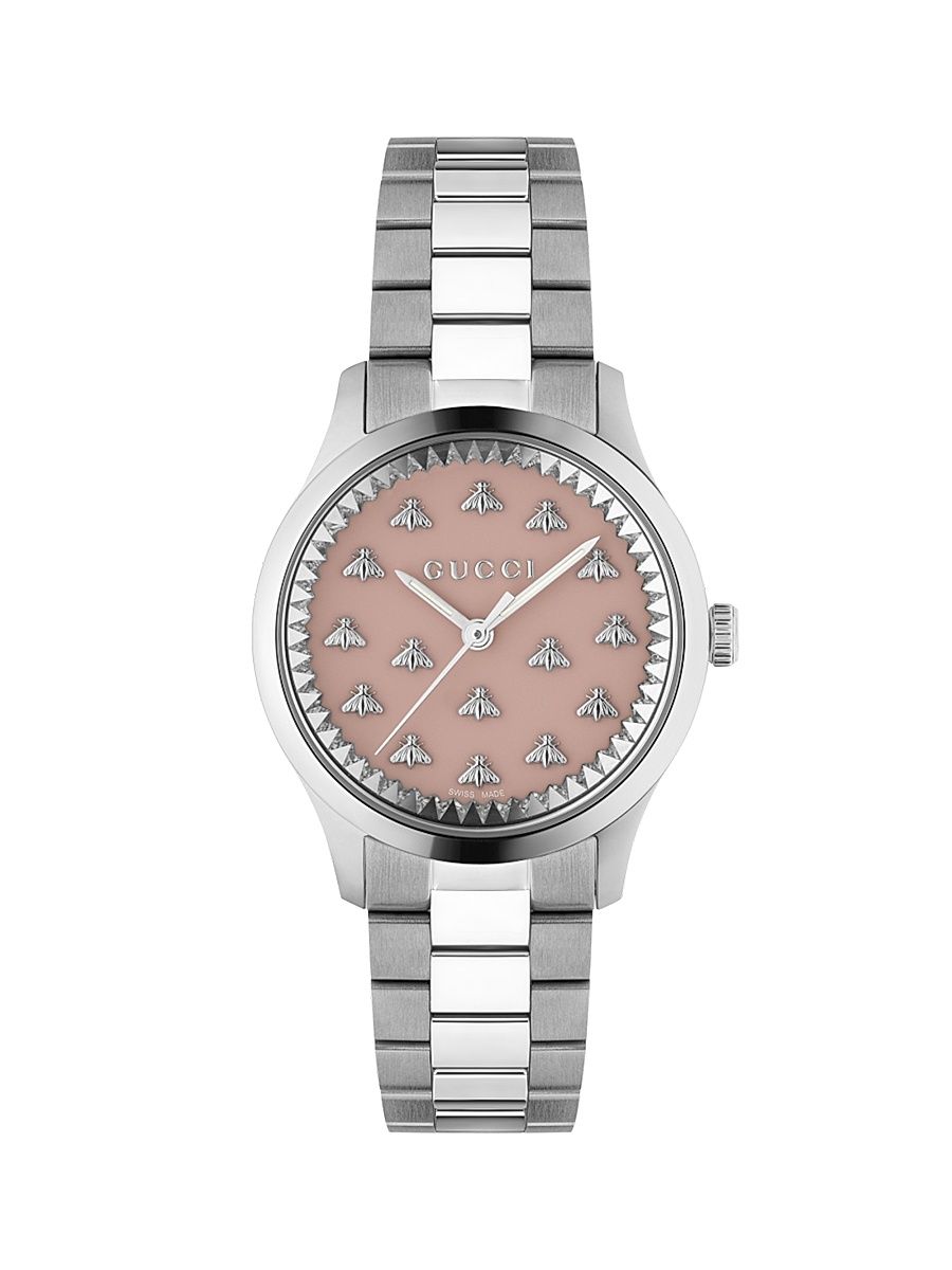 Women's G Timeless Multibee Pink Stainless Steel Bracelet Watch - Steel