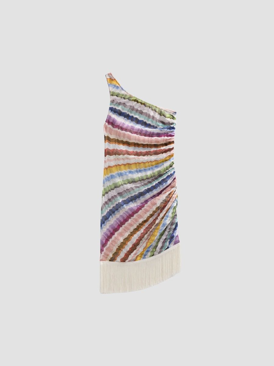 Missoni Women's Tie-Dye Stripe One-Shoulder Mini Dress - Multicolor - Size 8