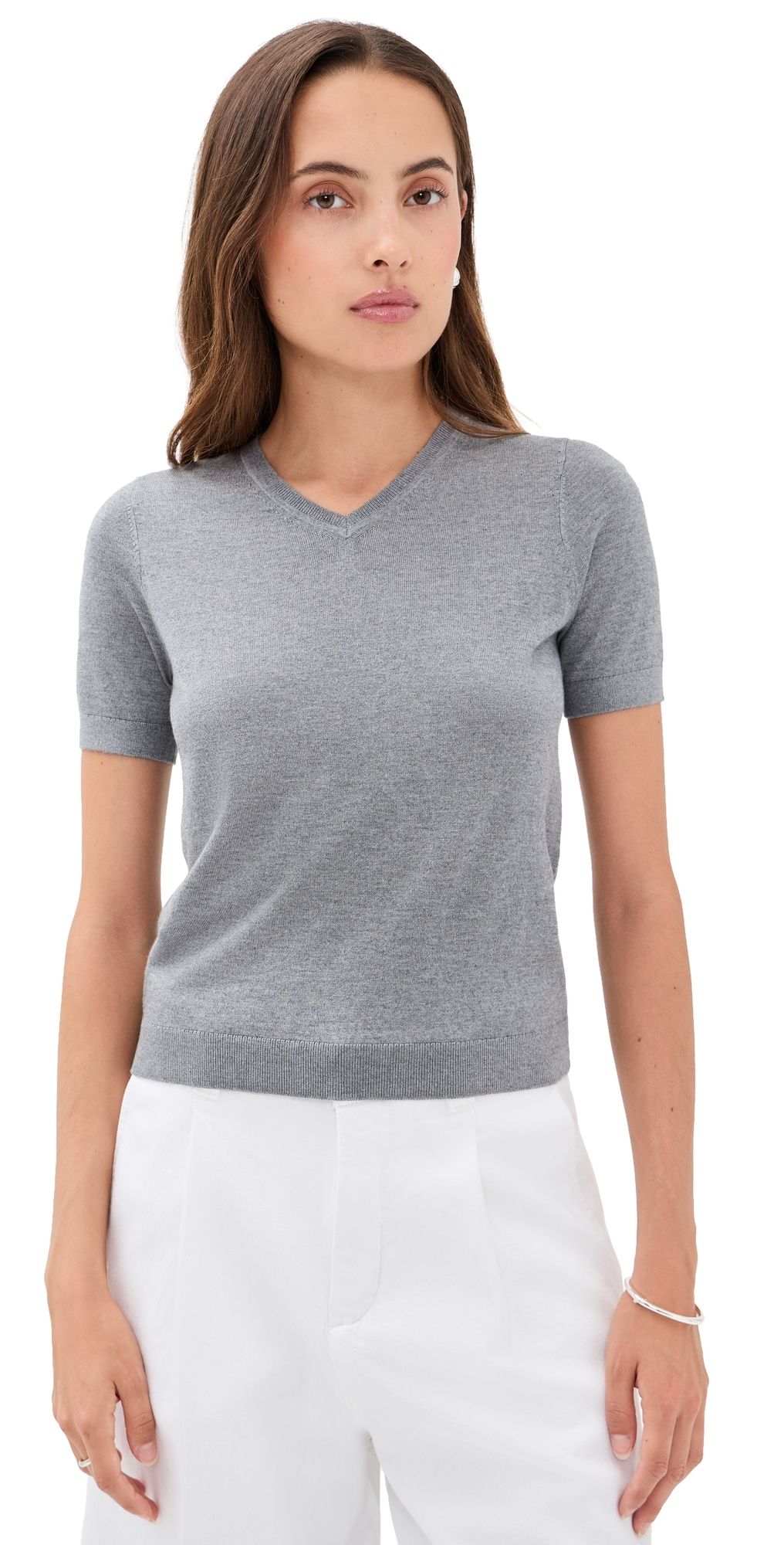 Renggli Silk Cashmere Blend Knit Tee Pebble XL