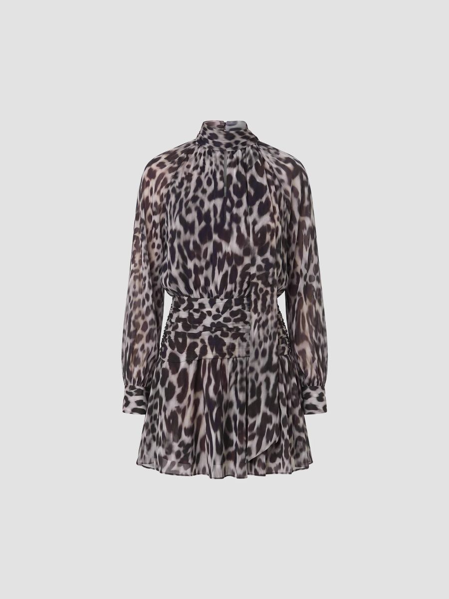Nicholas the Label Women's Courtney Leopard-Print Tieneck Mini Dress - Bordeaux Leopard - Size 12