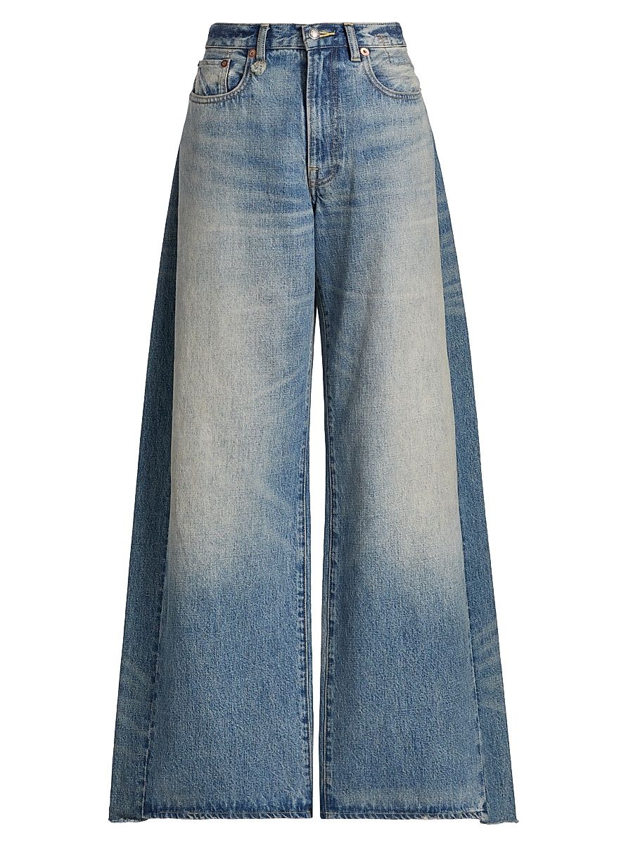 Women's D'Arcy Faded Loose Jeans - Indigo Colorblock Blue - Size 31