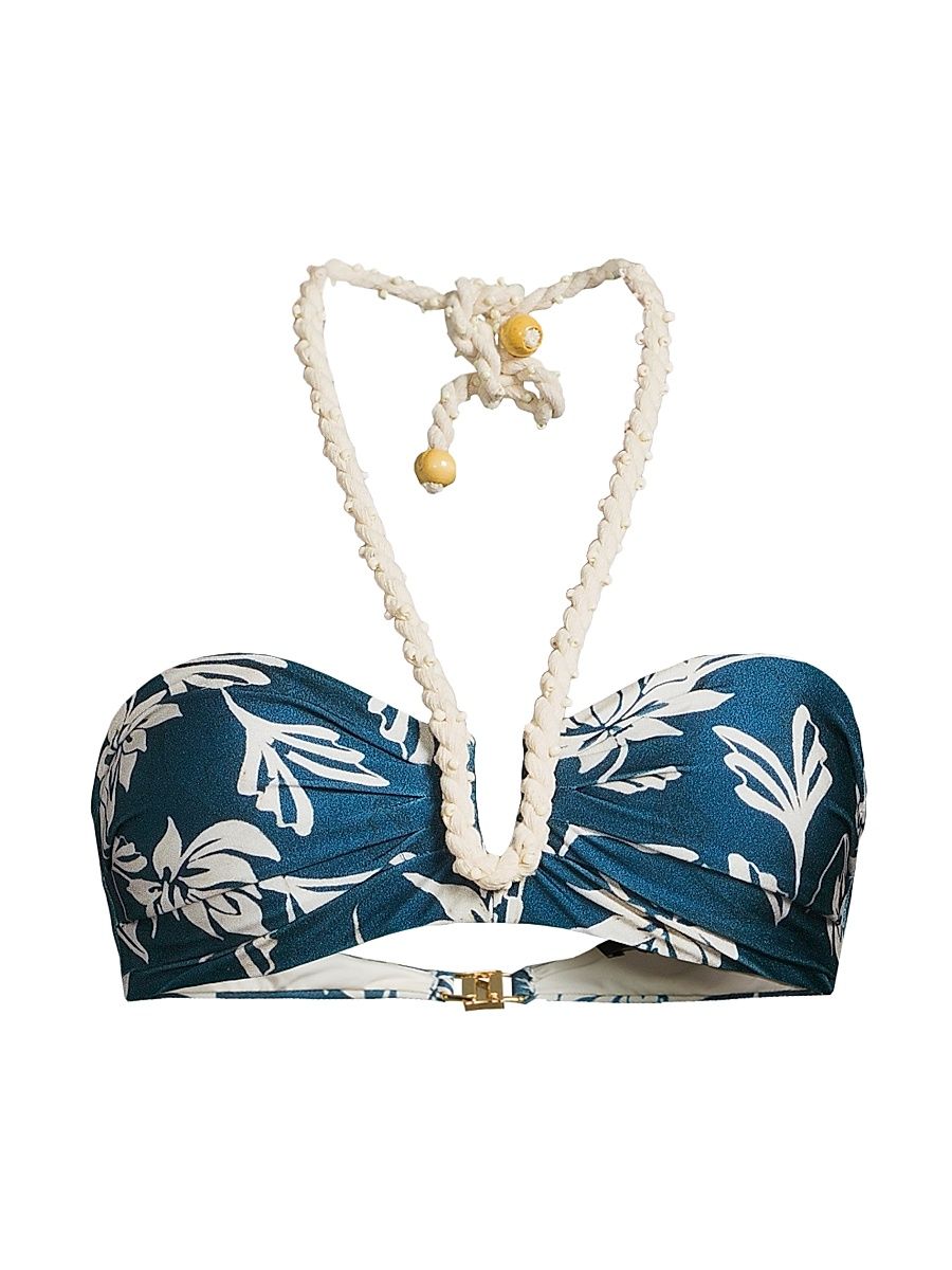 Women's Artichoke Halterneck Bikini Top - Blue - Size XS