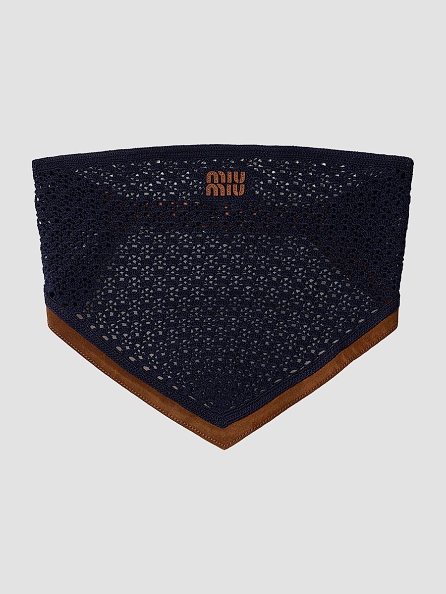 Women's Cotton and Suede Bandana Top - Blue - Size 6