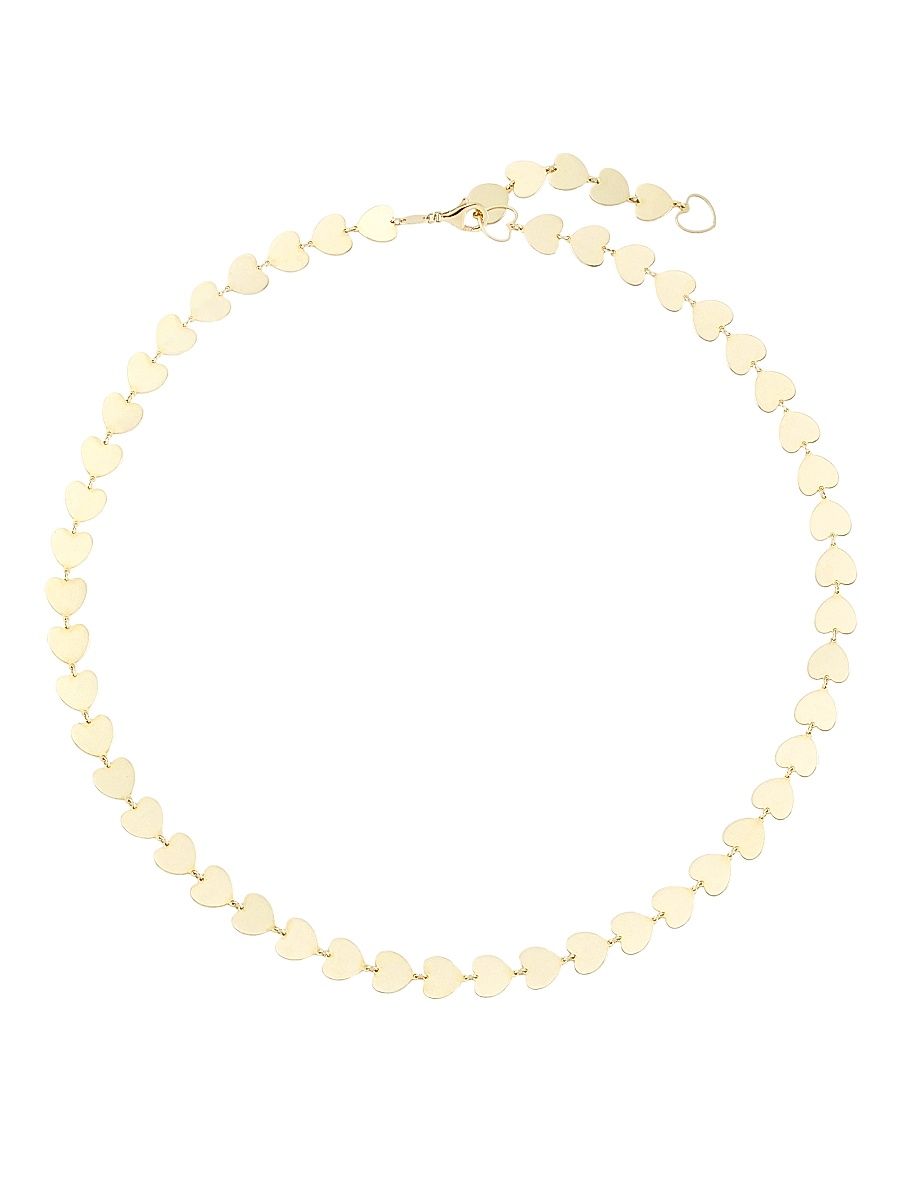 Women's Love 14K Gold Solid Heart Chain Necklace - Yellow Gold