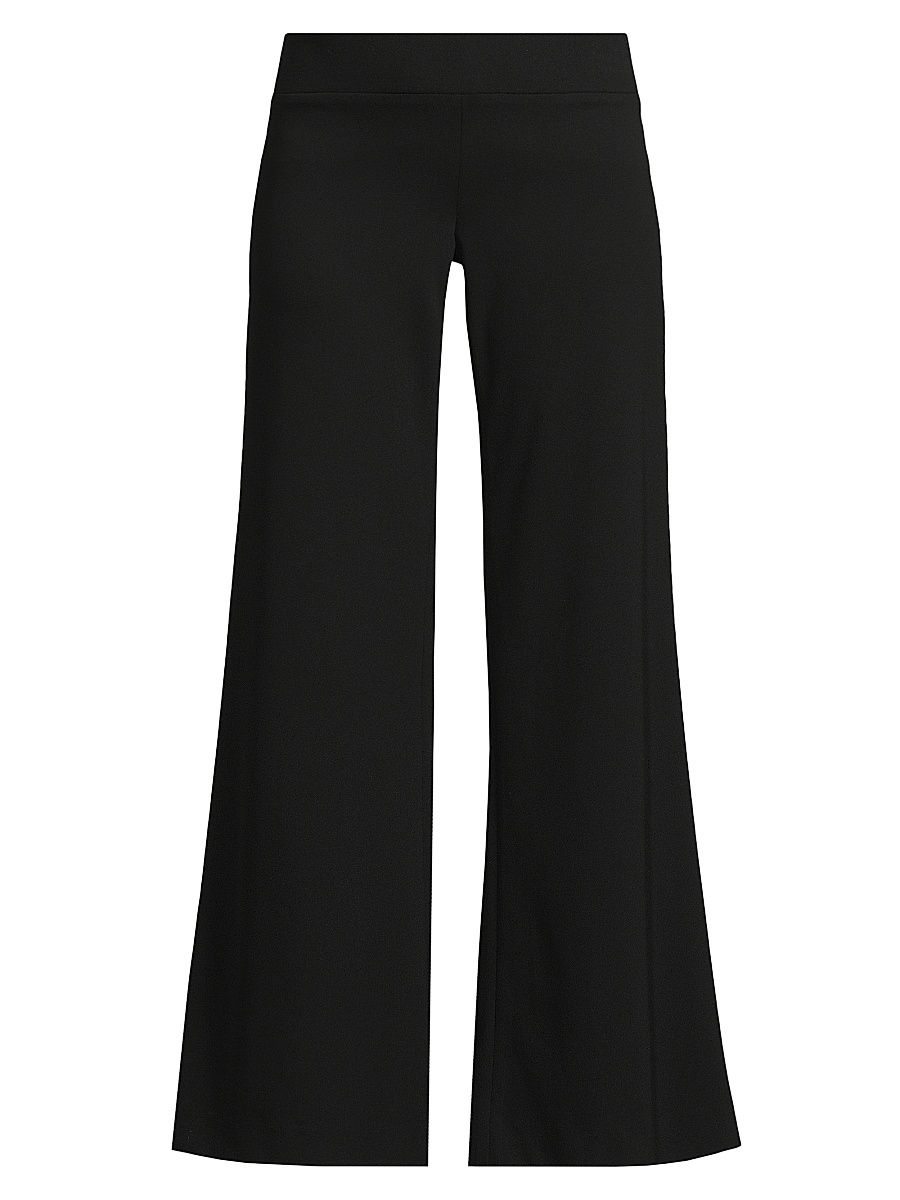 Women's Stretch Deco Crepe Wide-Leg Pants - Black - Size XL