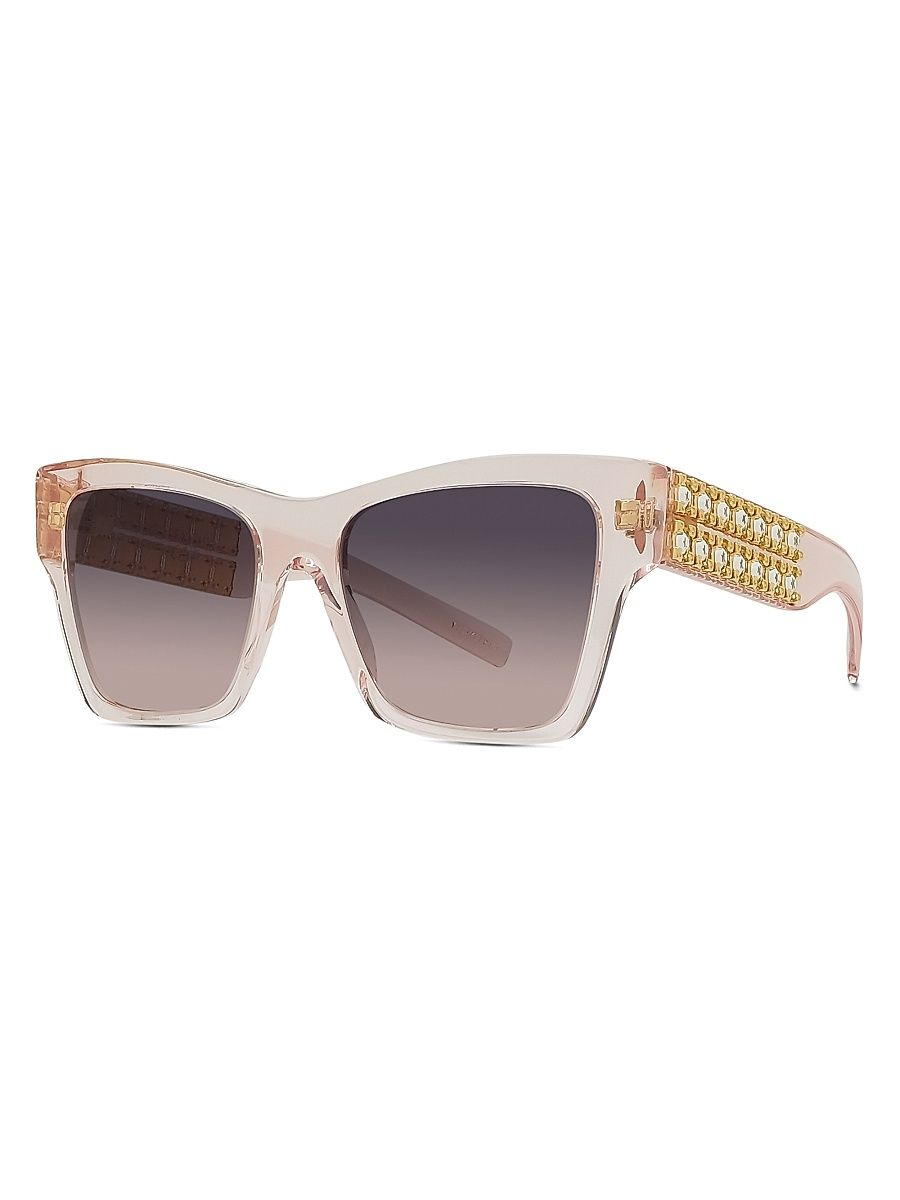 Women's 54MM Square Sunglasses - Transparent Pink Gradient