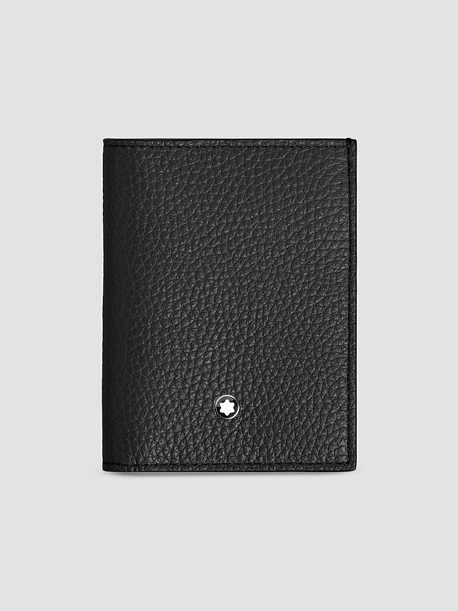 Men's Mini Grain Leather Bifold Wallet - Black