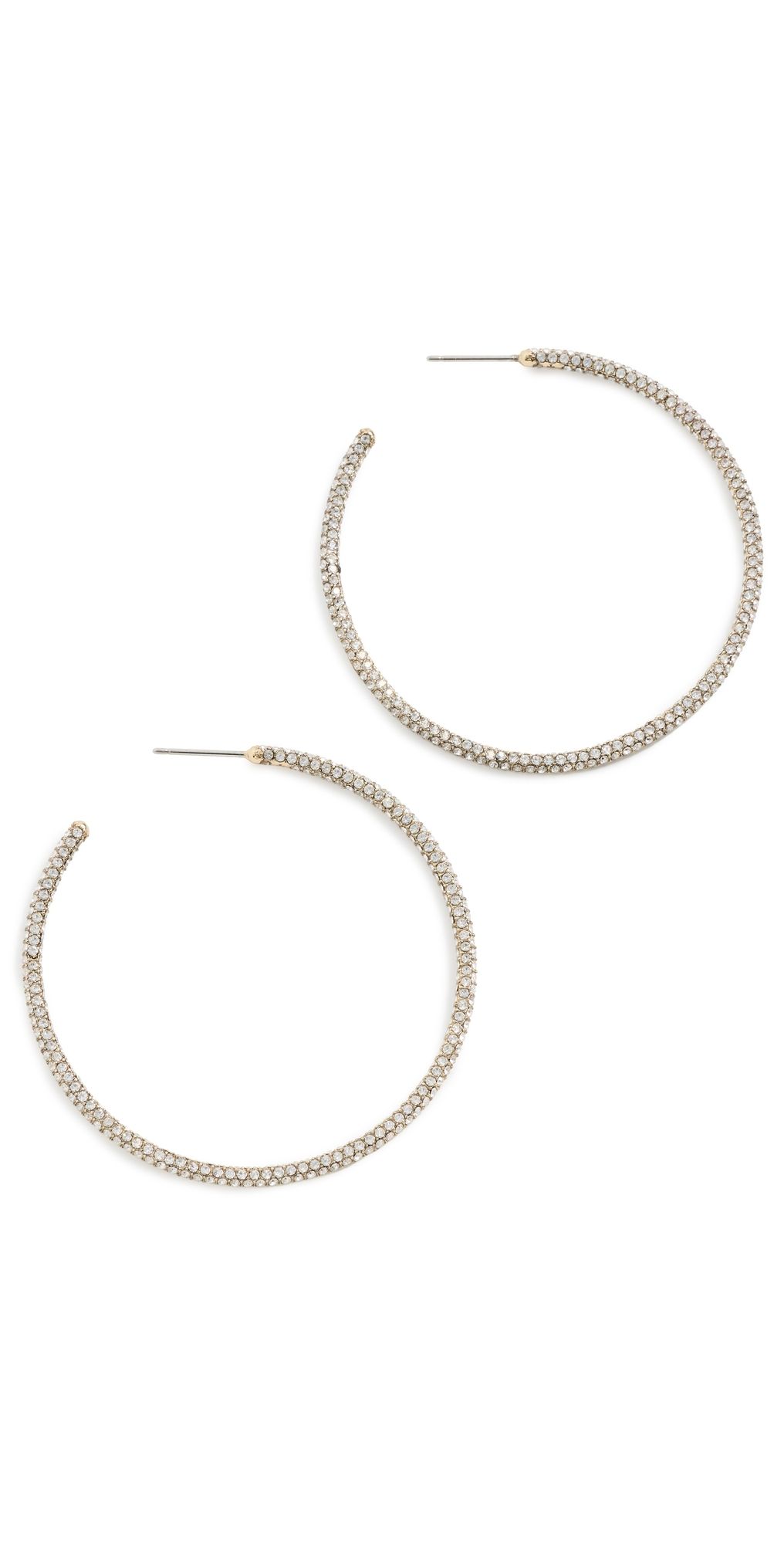 Tory Burch Icon Pavé Hoop Earrings Tory Gold/Crystal One Size
