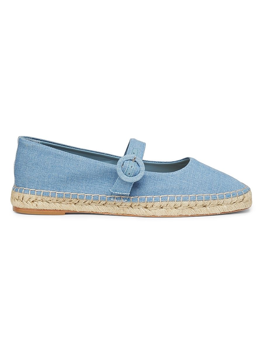 Women's Mary Jane Denim Espadrilles - Light Denim - Size 12