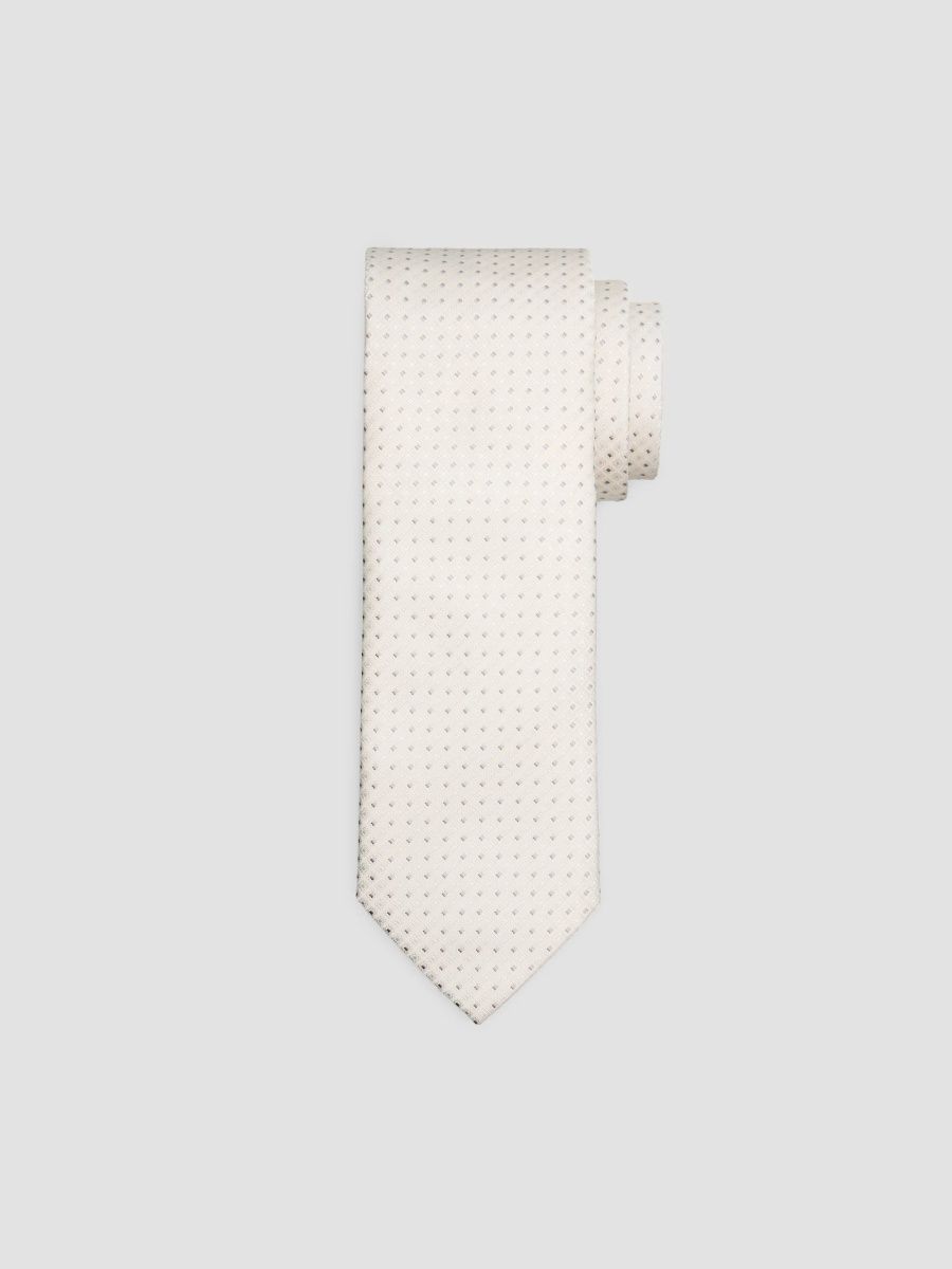 Canali Men's Neat Silk Formal Tie - White