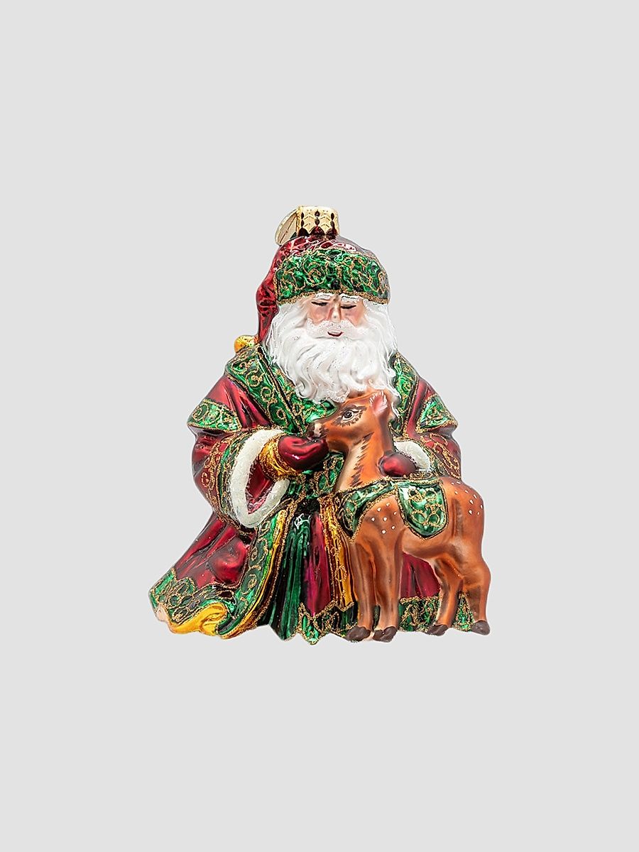 European Santa a Woodland Offering Ornament