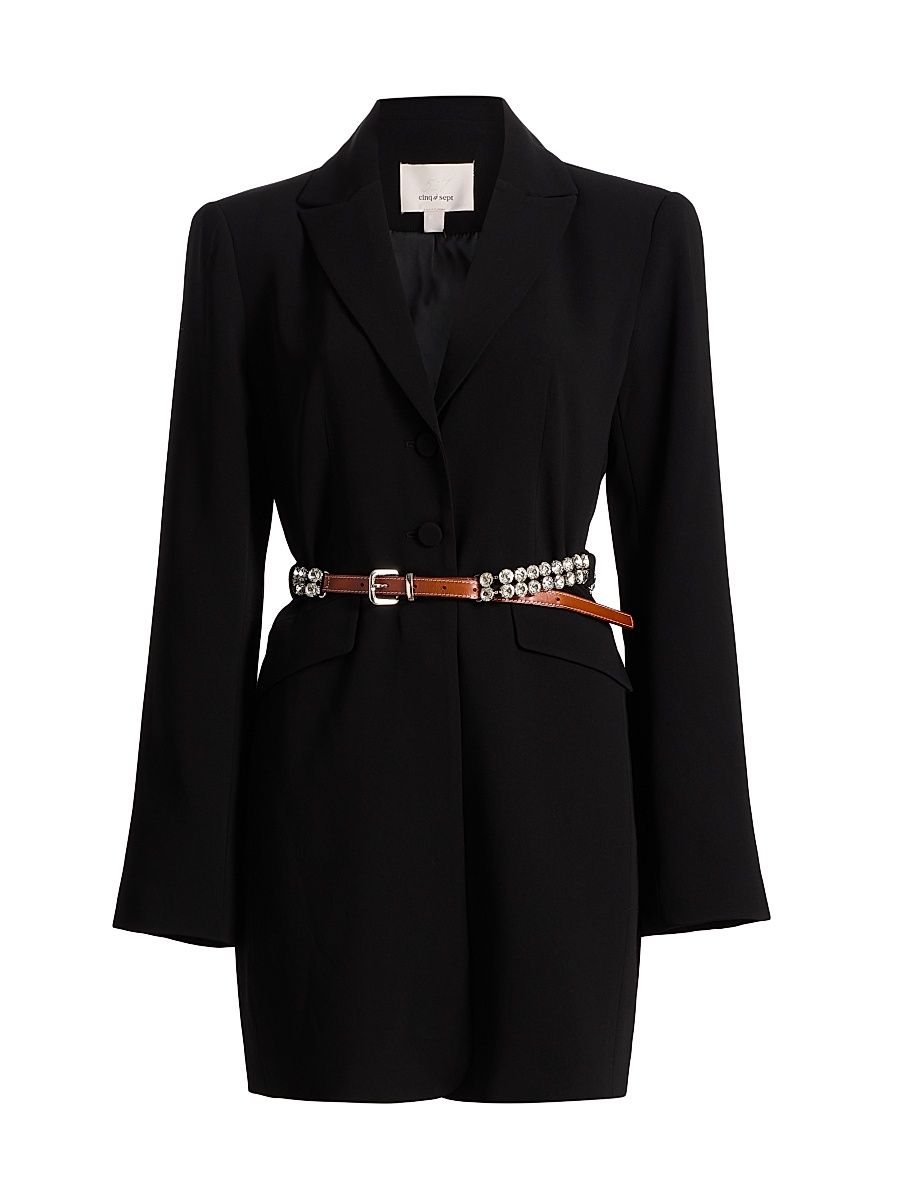 Women's Cheyenne Double Rhinestone Belt Dress - Black - Size 16