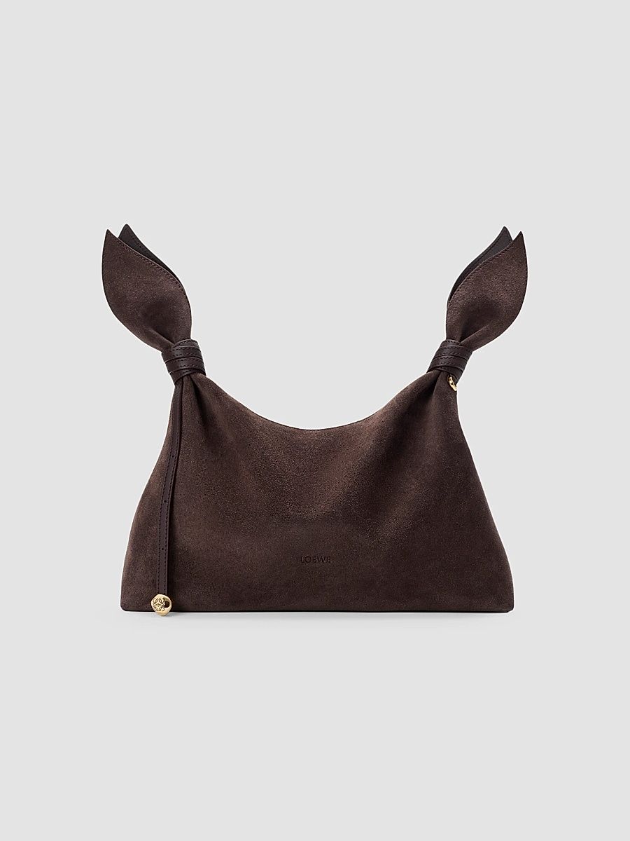 LOEWE Women's Scarf Mini Suede Shoulder Bag - Dark Chestnut