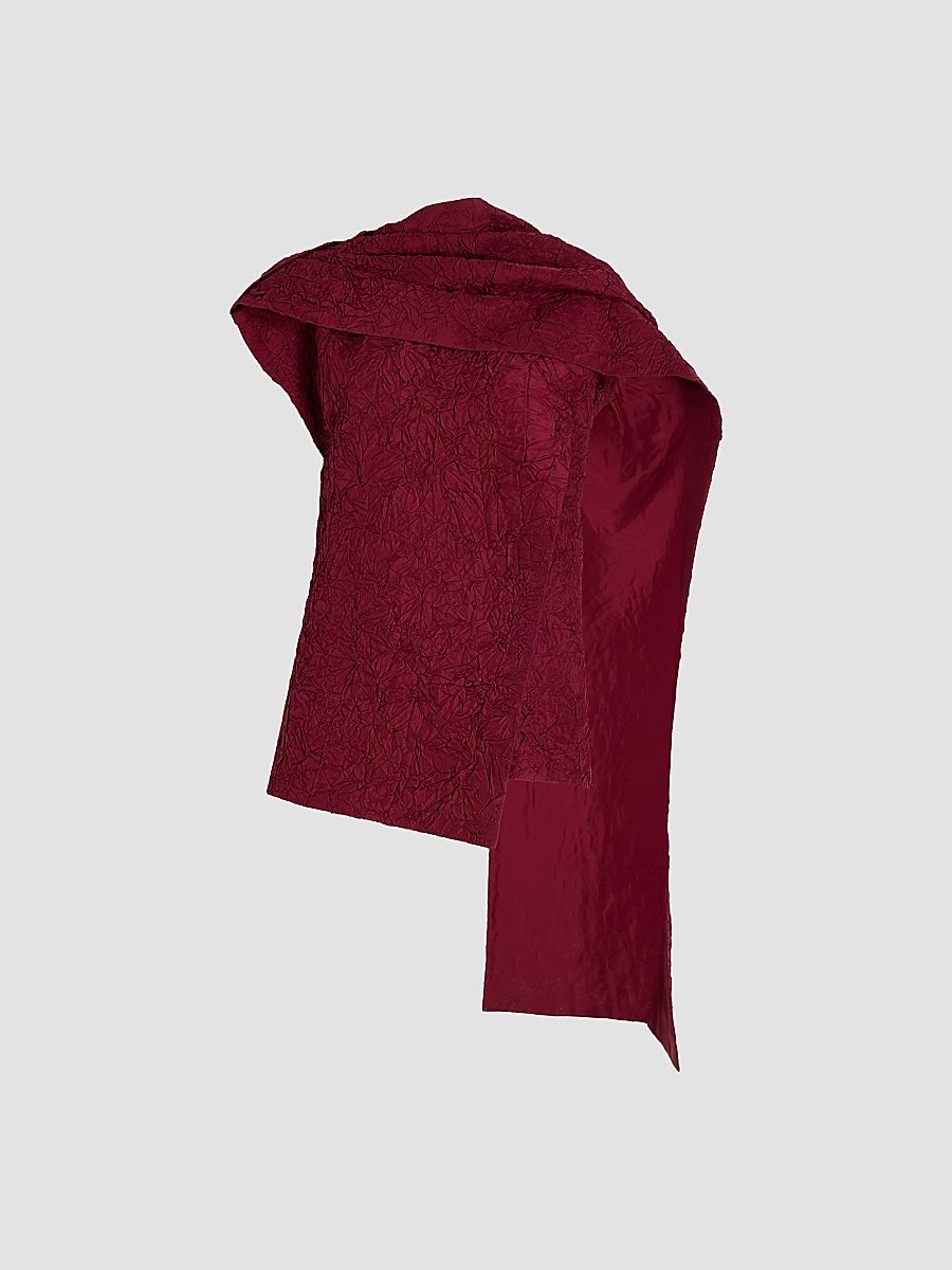 Proenza Schouler Women's Lina Crushed Silk Top - Wine - Size 8