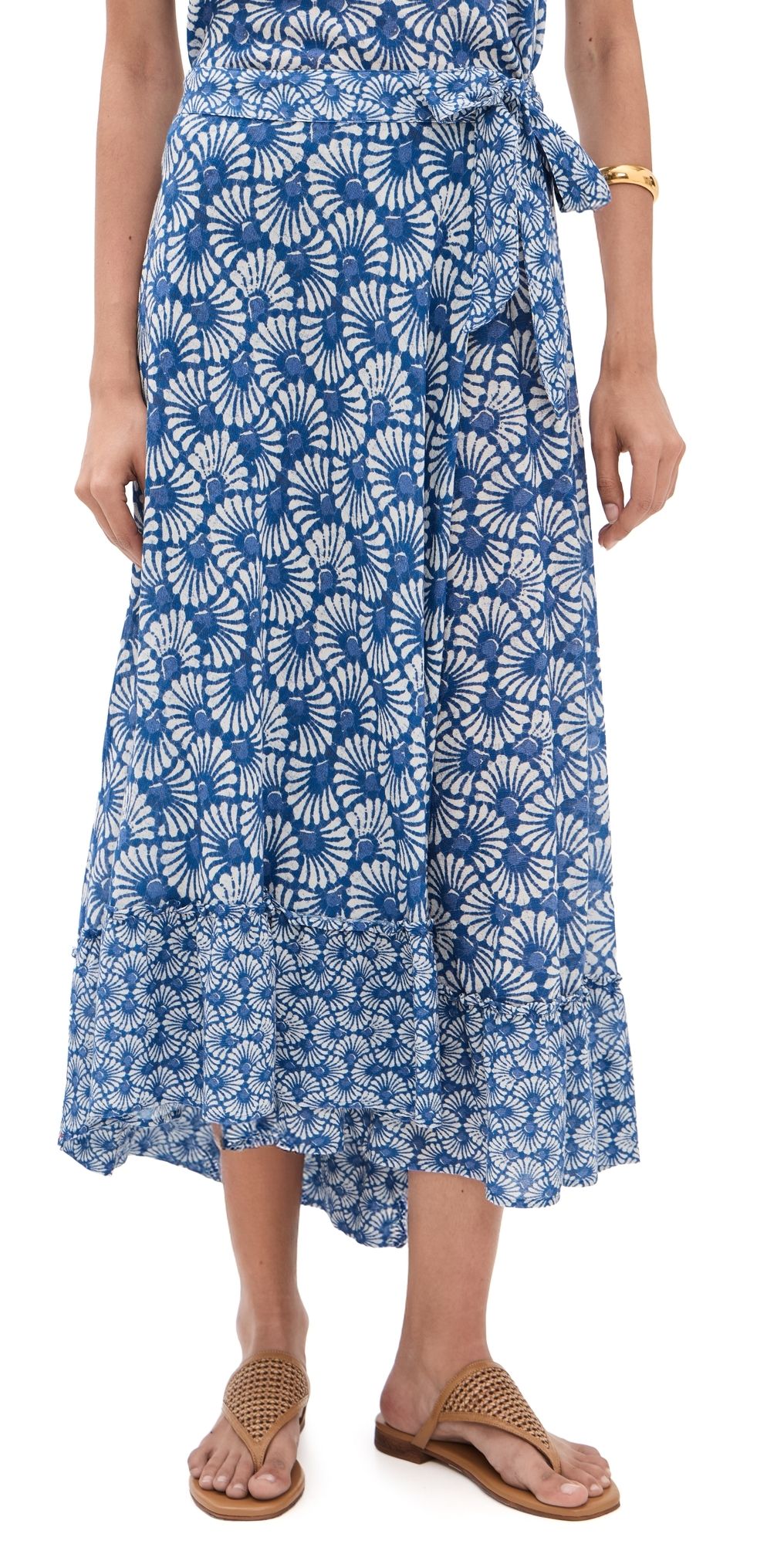 XIRENA Janey Wrap Skirt Cobalt Shell M