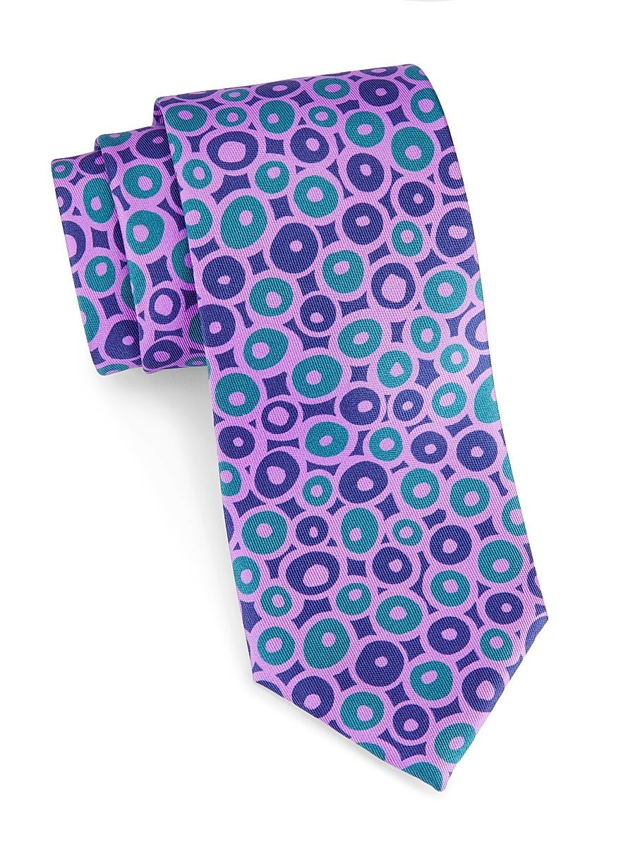 Men's Coffee Bean Silk Tie - Periwinkle Teal