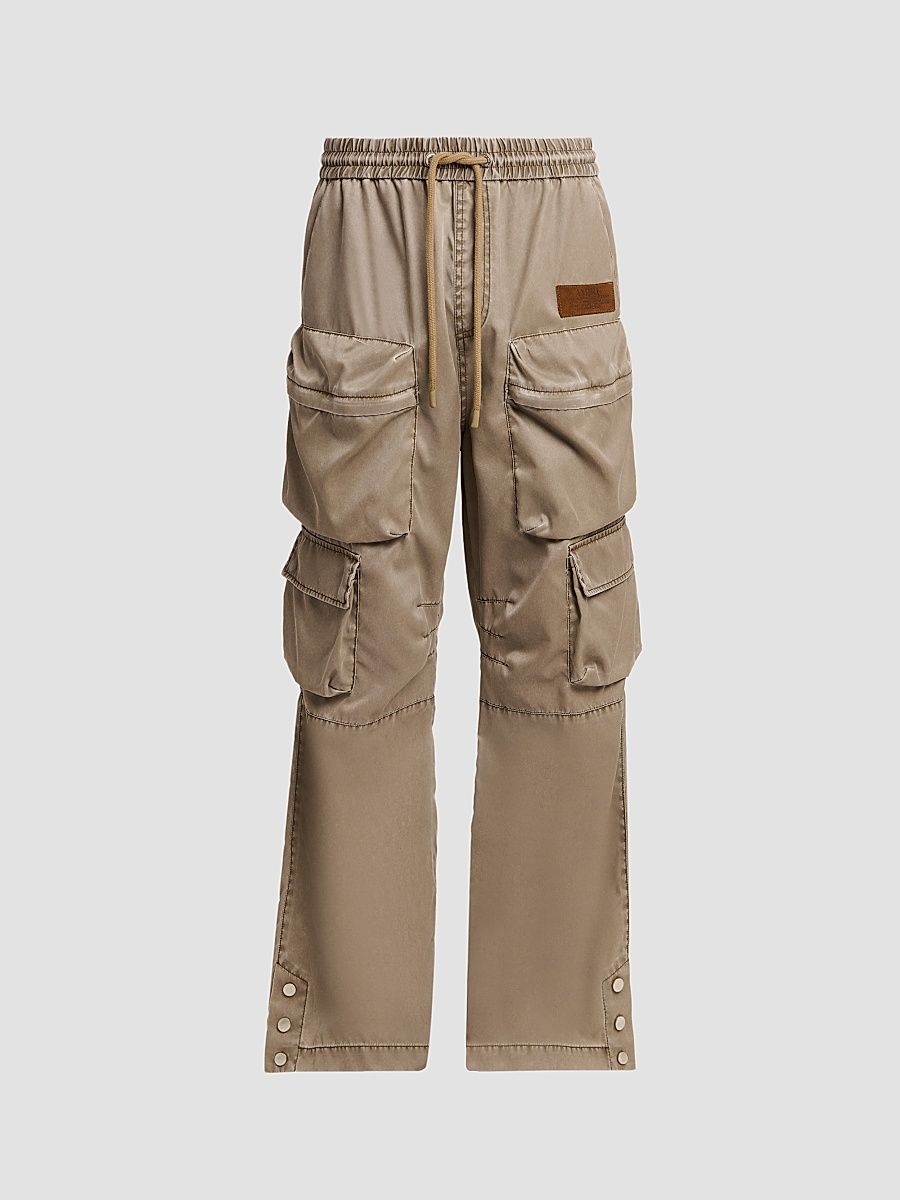 Men's Logo Drawstring Cargo Pants - Espresso - Size Small