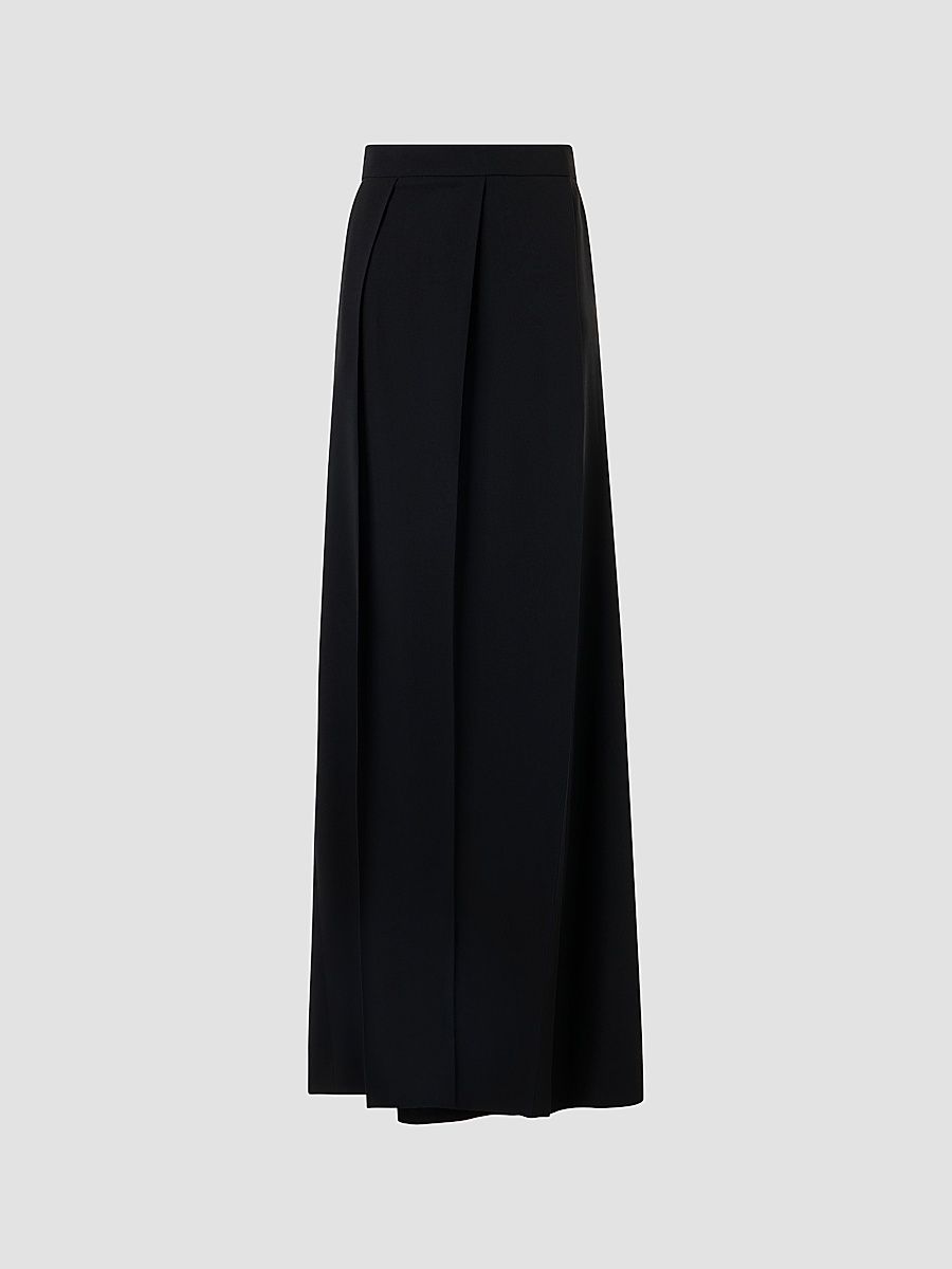 Women's Fossil Pleated Wool Mid-Rise Straight-Leg Pants - Black - Size 12