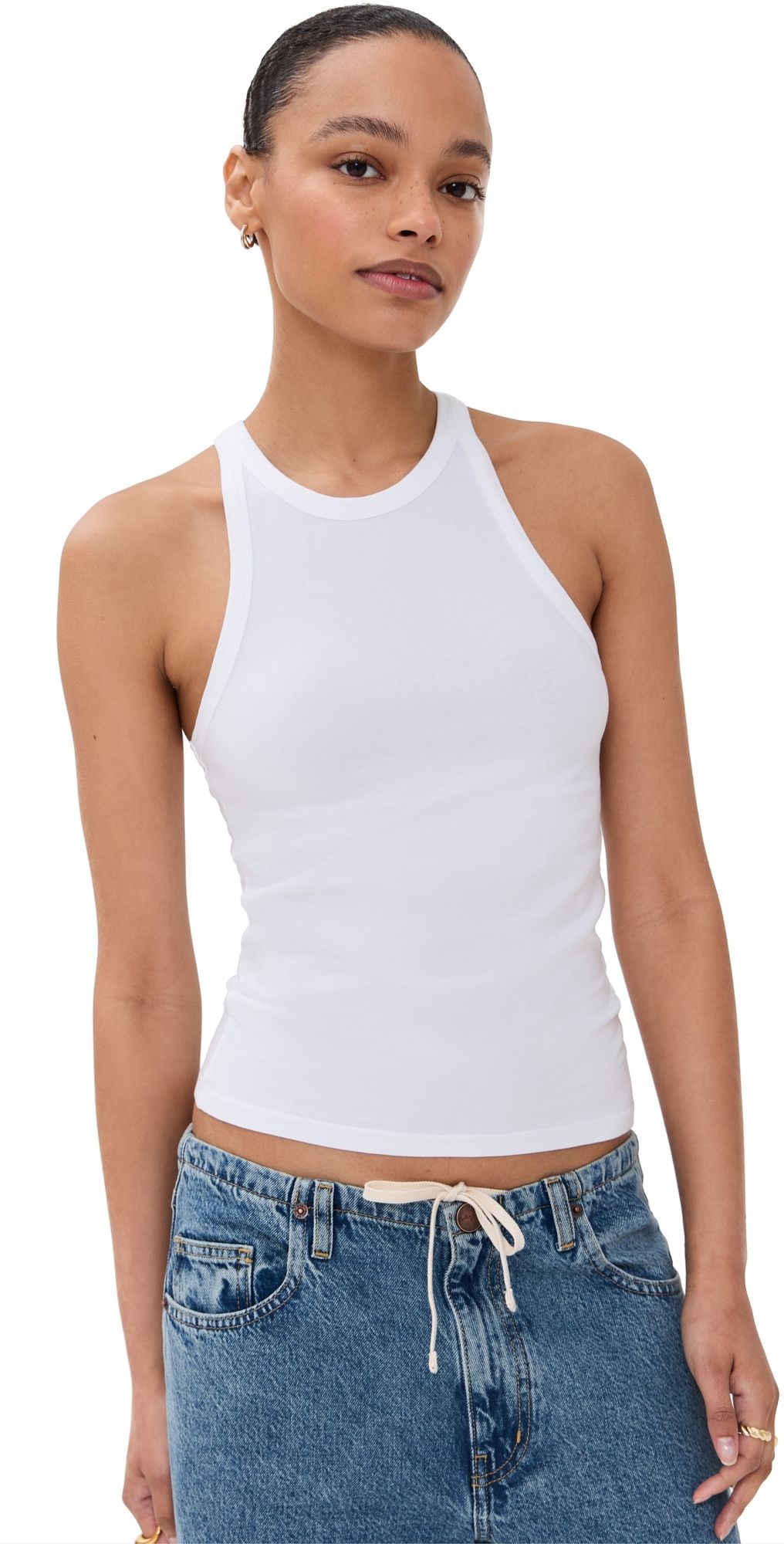 Another Tomorrow Racerback Tank White L