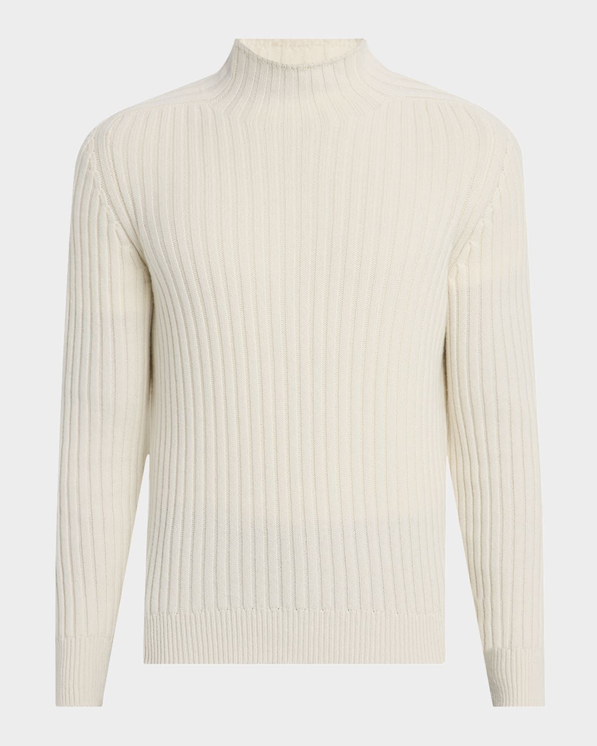Men & apos;s Cashmere Rib-Knit Mock Neck Sweater
