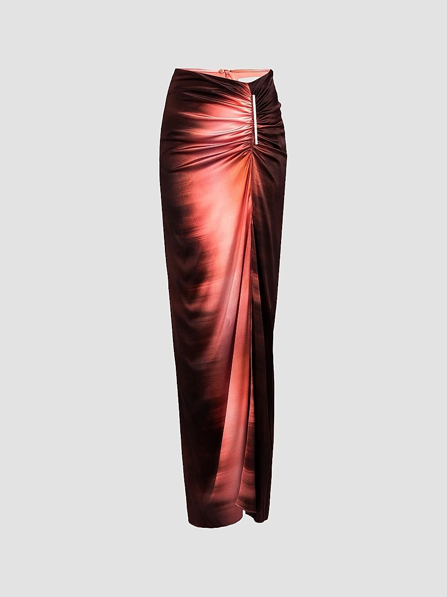 Women's Keiry Gradient Stretch-Silk Maxi Skirt - Blush Mirage - Size XL