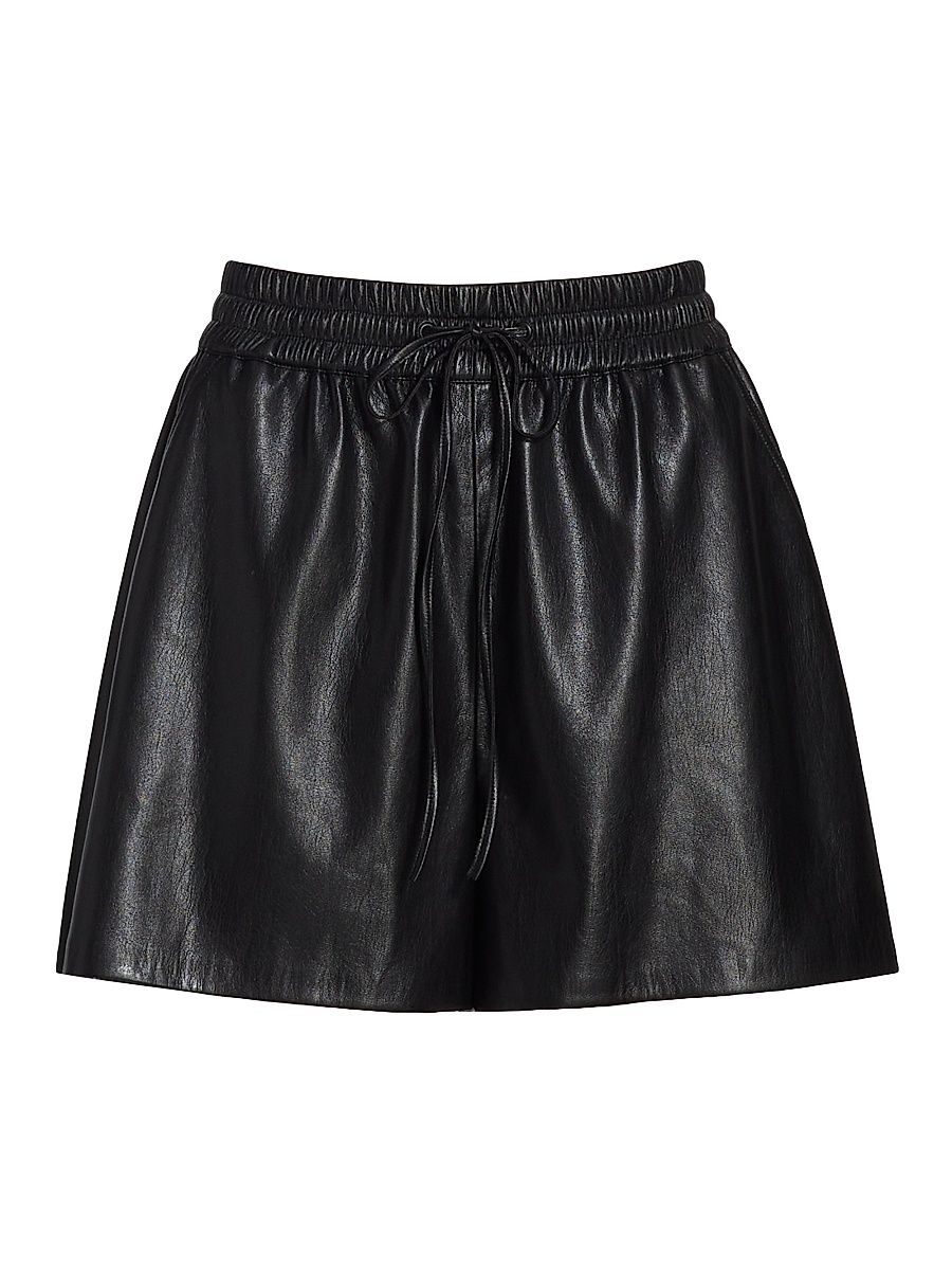 Women's Better Than Leather Drawstring Shorts - Black - Size XXXL