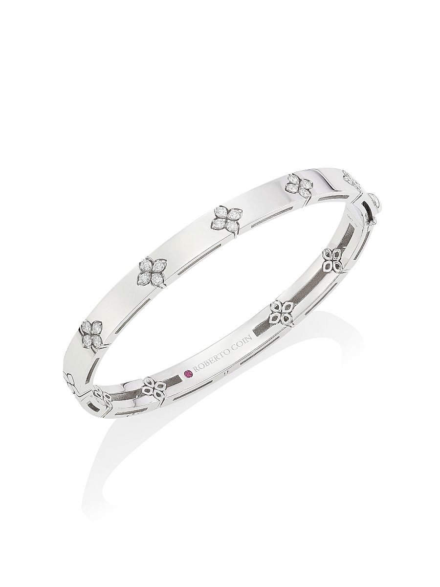 Women's Love In Verona 18K White Gold & Diamond Bangle - White Gold