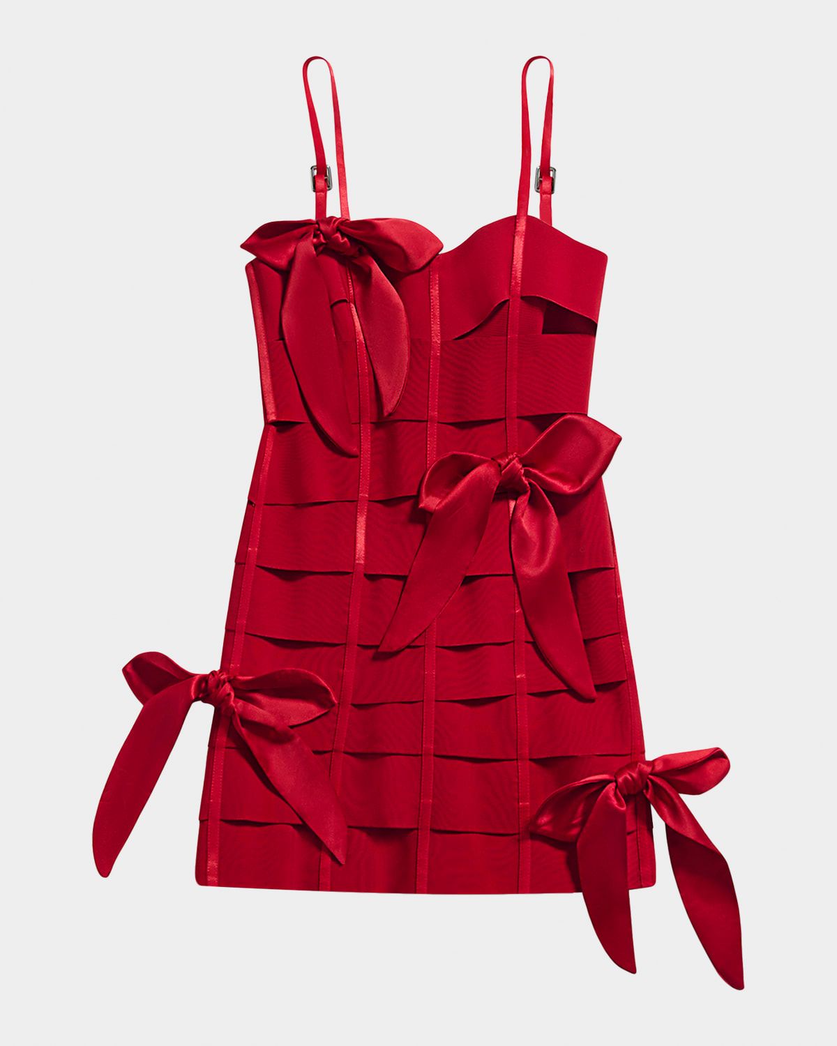 Allover Bow Bandage Mini Dress