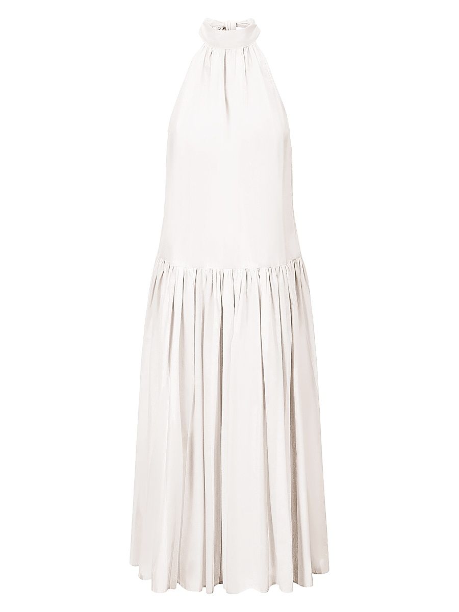 Women's Marlowe Poplin Halter Midi-Dress - White - Size XL