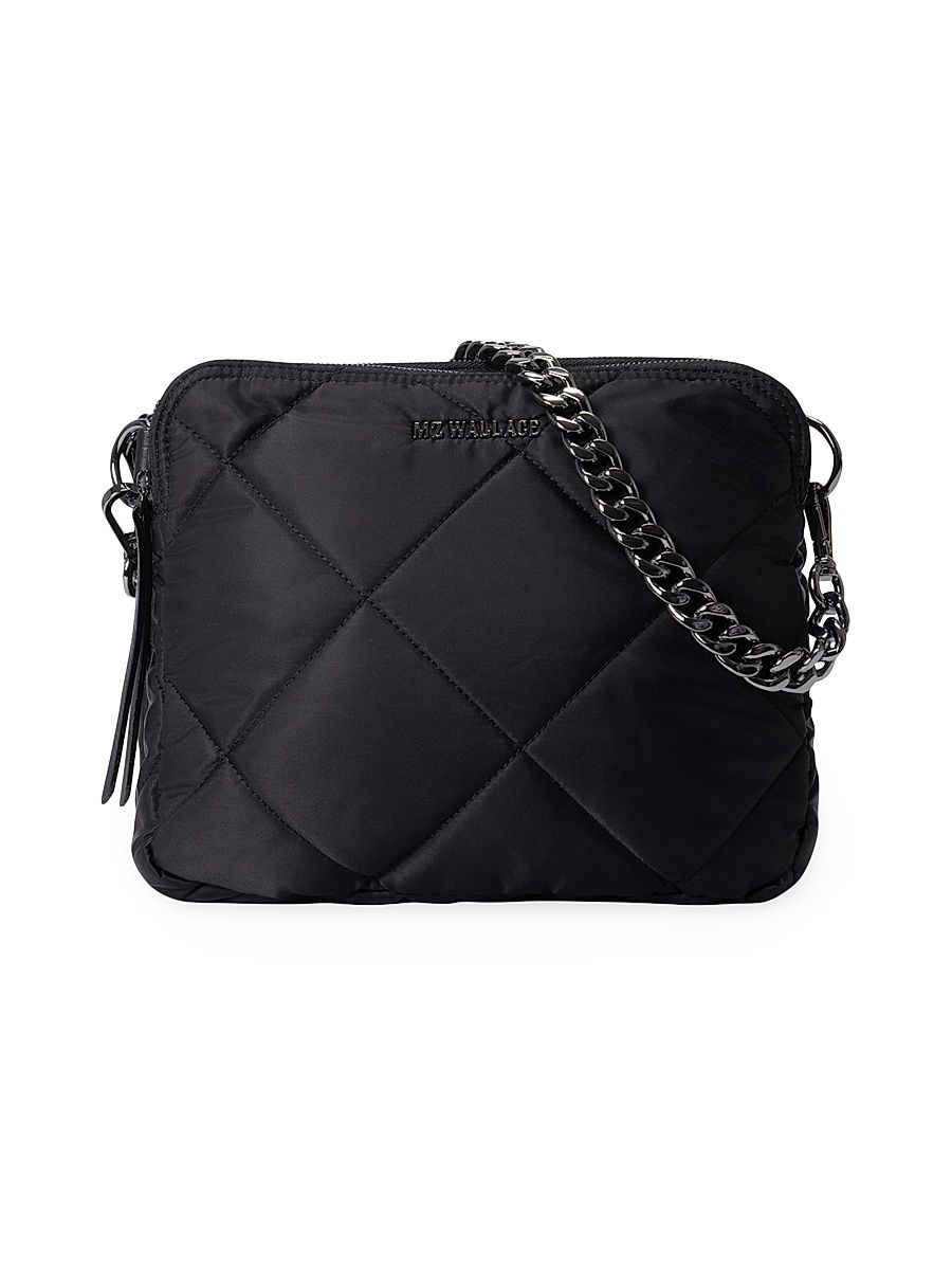 Women's Bowery Quilted Crossbody Bag - Black
