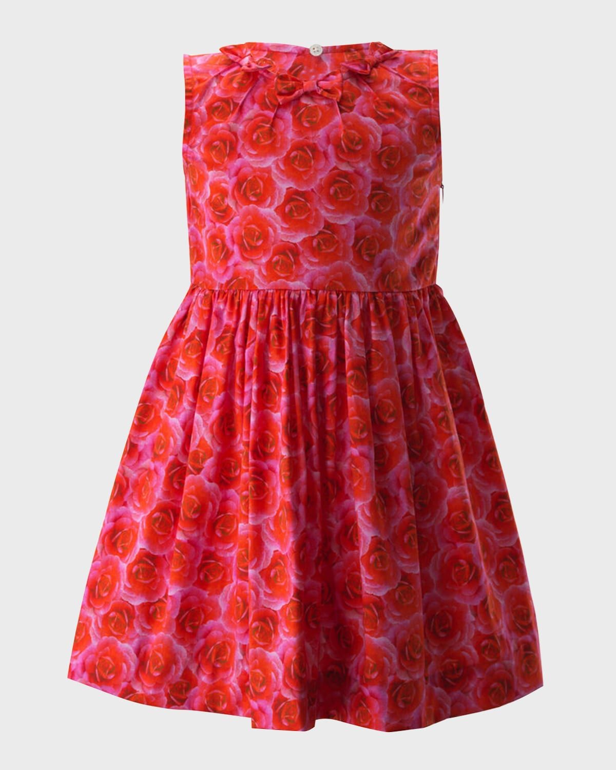 Girl & apos;s Classic Rose-Print Sleeveless Dress, Size 2-10