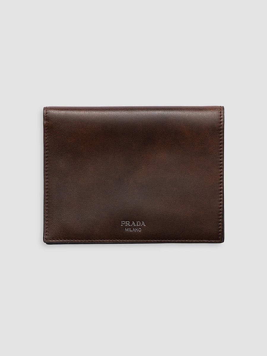 Men's Antiqued Leather Wallet - Brown