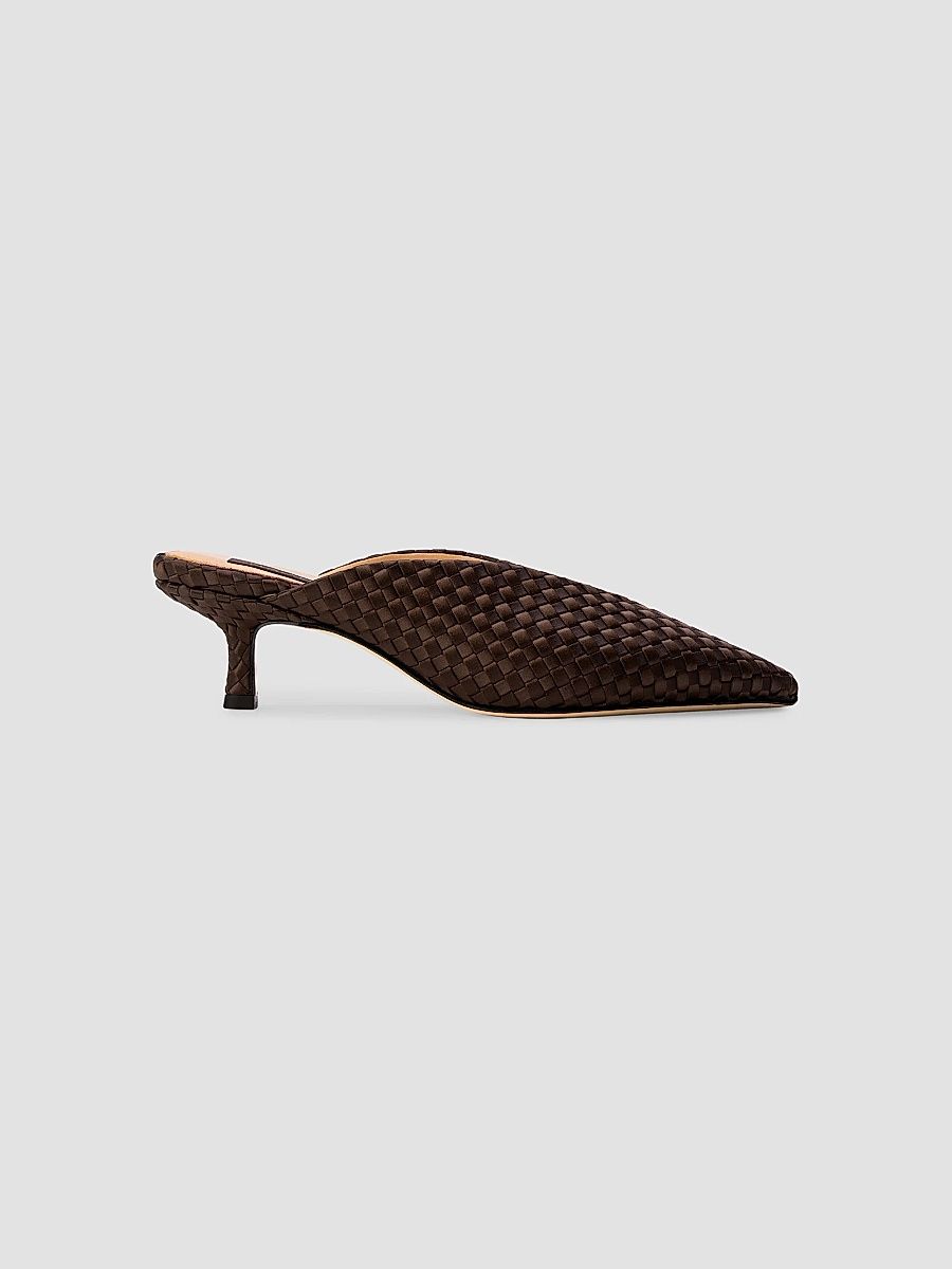 Women's Strada Satin Kitten Heels - Chocolate - Size 8.5