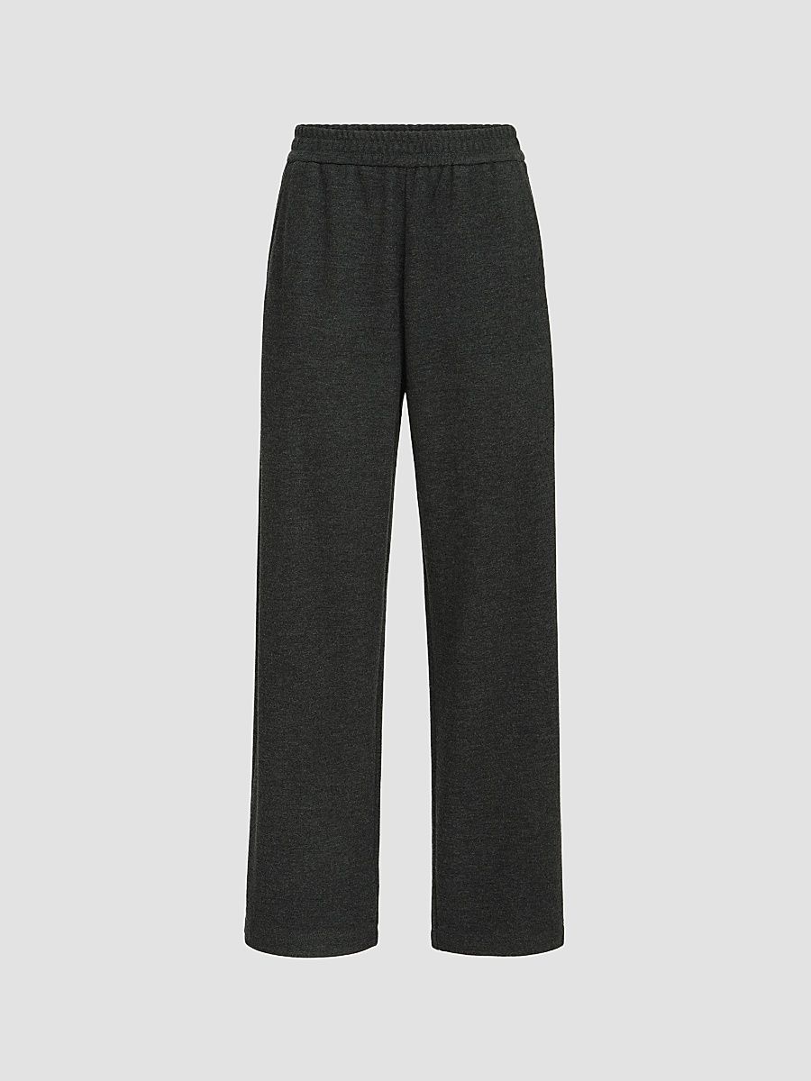 Women's Cashmere Interlock Track Trousers - Anthracite - Size XXS